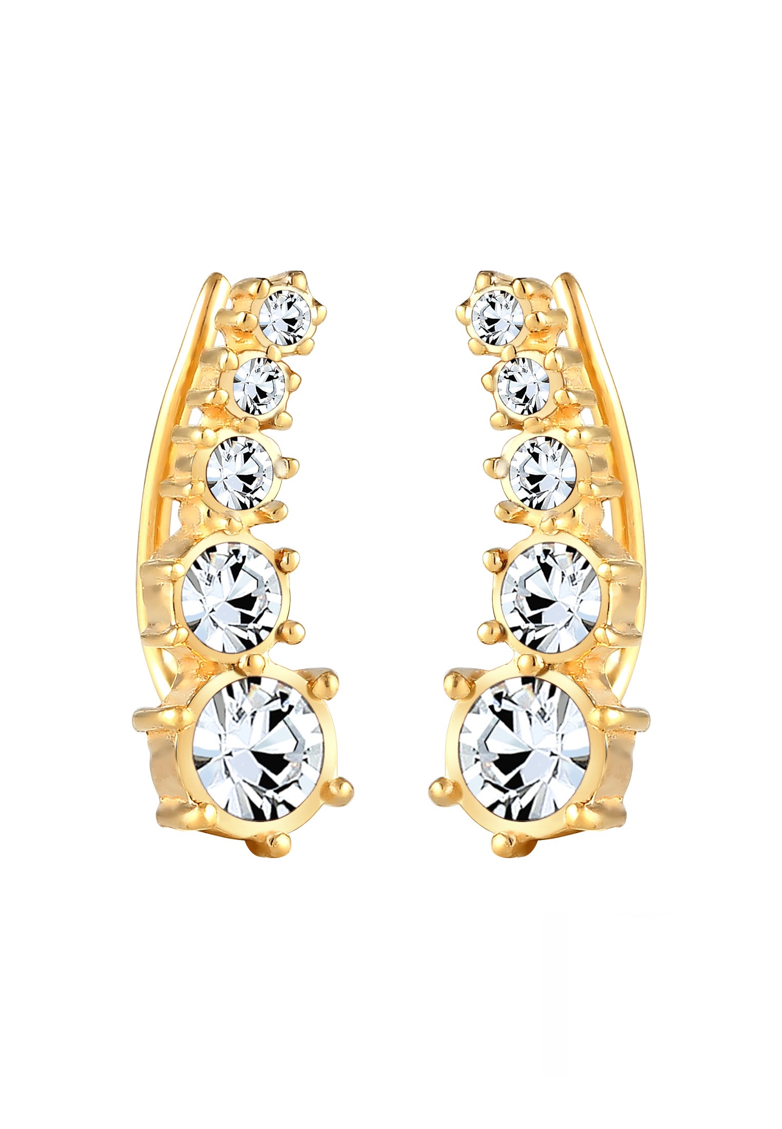 Elli Paar Ohrstecker »Ohrringe Earcuff Klassik Kristalle 925 Silber«