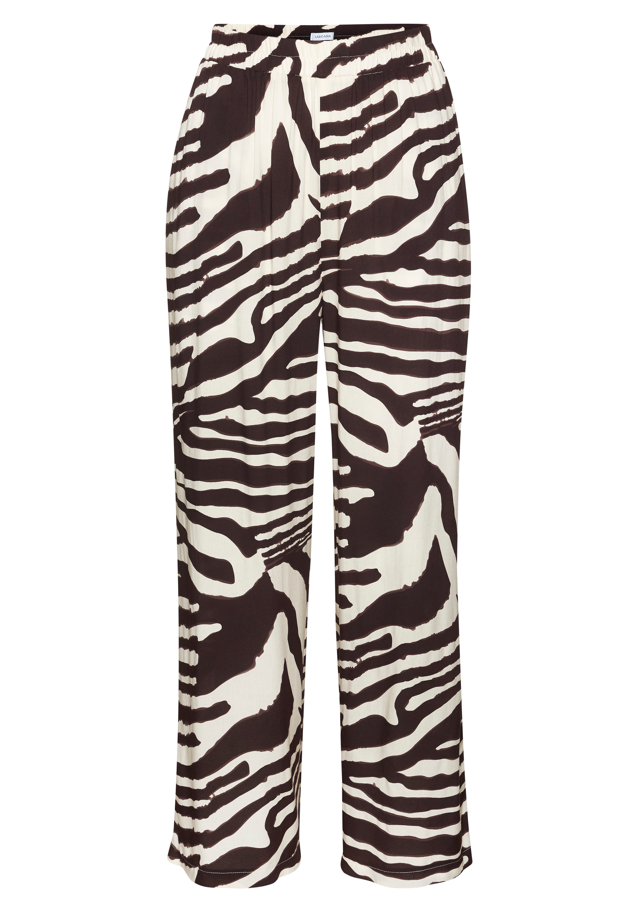 LASCANA Palazzohose  mit Animalprint, Schlupfhose, Wide-Leg, luftige Sommerhose, modisch