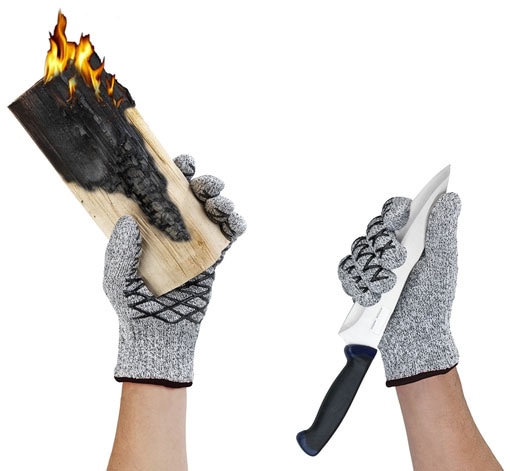 Maximex Grillhandschuhe »2in1«, (Set, 2 tlg.), Schnittschutzhandschuhe für Herren, hitzebeständige Küchenhandschuhe