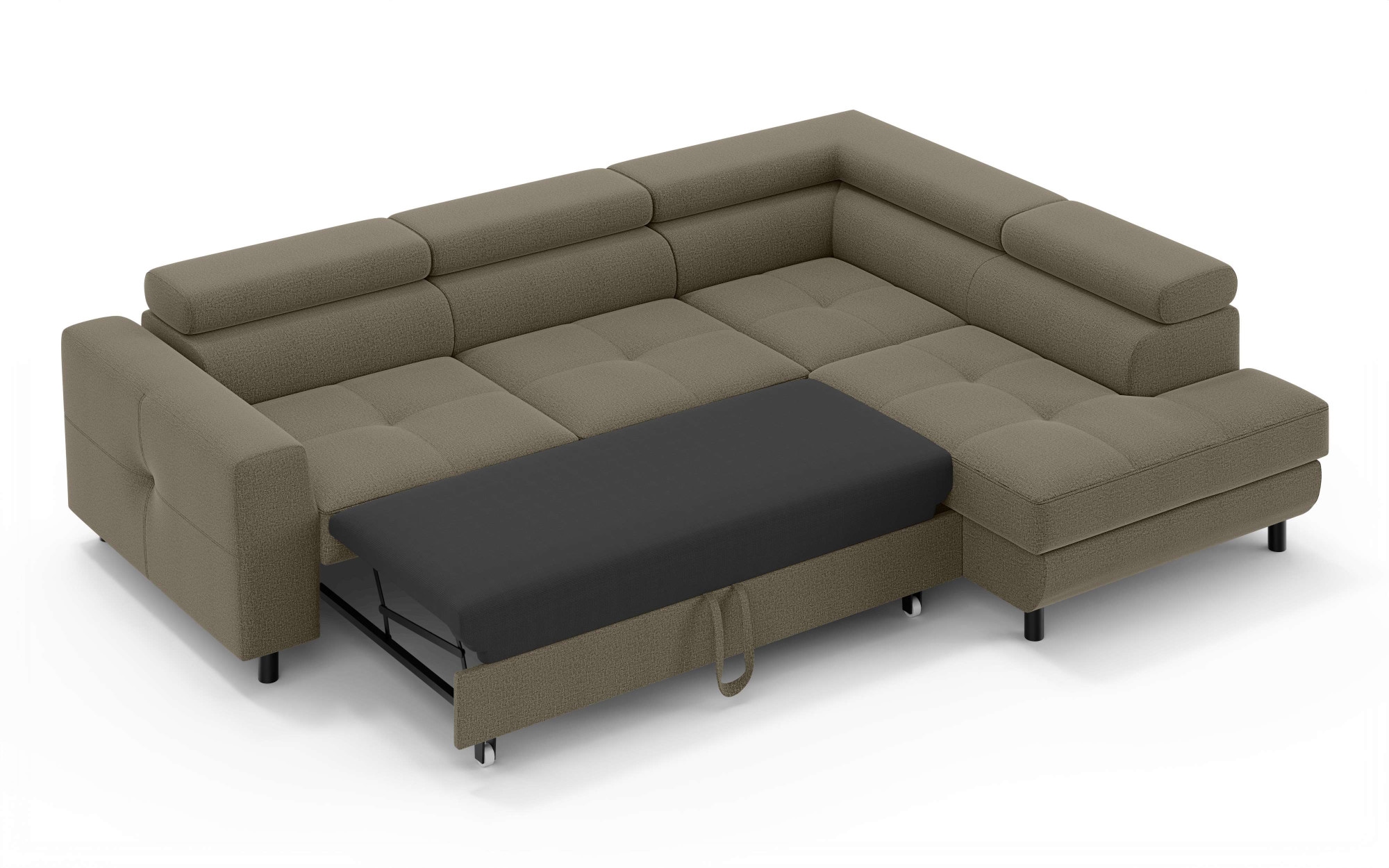 OTTO home Ecksofa »AADEN Schlafsofa 254 cm - OTTO. Verlässliche Qualität.« mit Bettfunktion, Bettkasten, Kopfstützen, rechts/links bestellbar