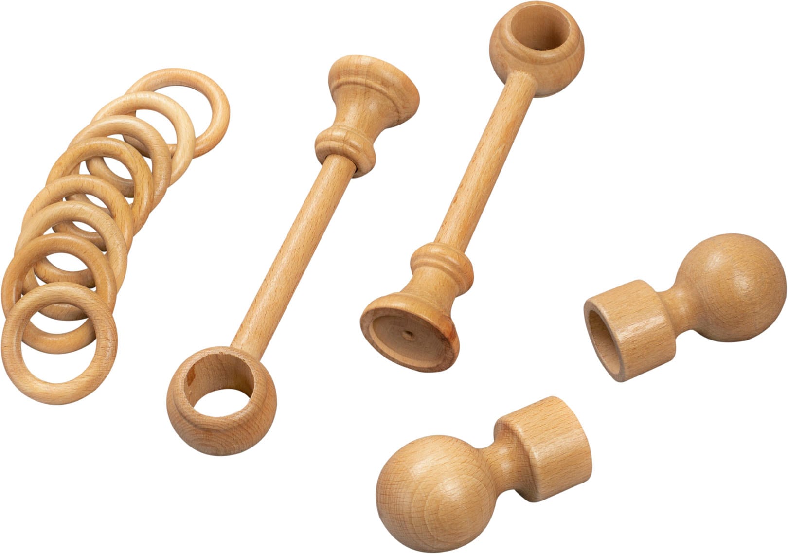 SN DECO GROUP Gardinenstange »Giro« 1 läufig-läufig Fixmaß 28 mm, Holz, verschiedene Längen und Farben, Komplettset