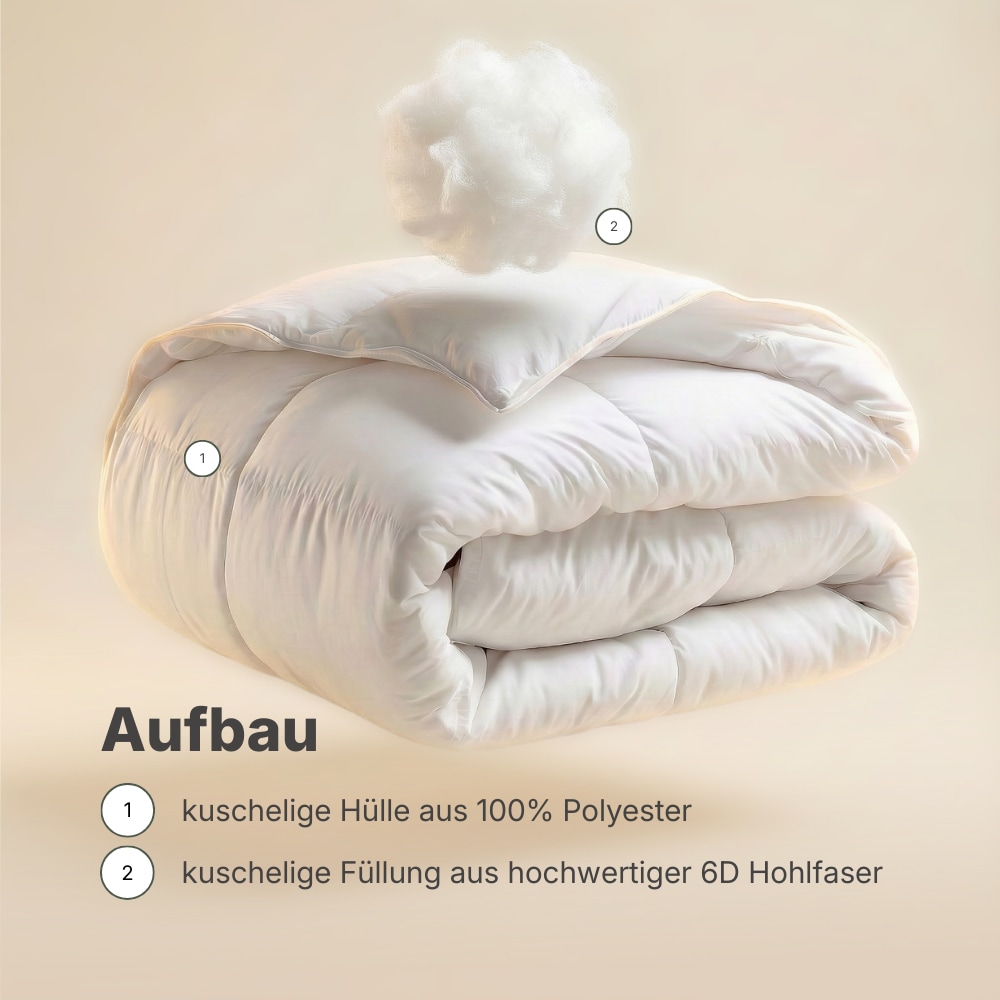 OTTO home Microfaserbettdecke »Baca, Bettdecke 135x200 cm, 155x220 cm und weitere Größen« leicht Füllung aushochwertiger6D-Hohlfaser Bezug Polyester 1 Stk. tlg. Bettdecken, Sommer, Winter, 4-Jahreszeiten, Decke