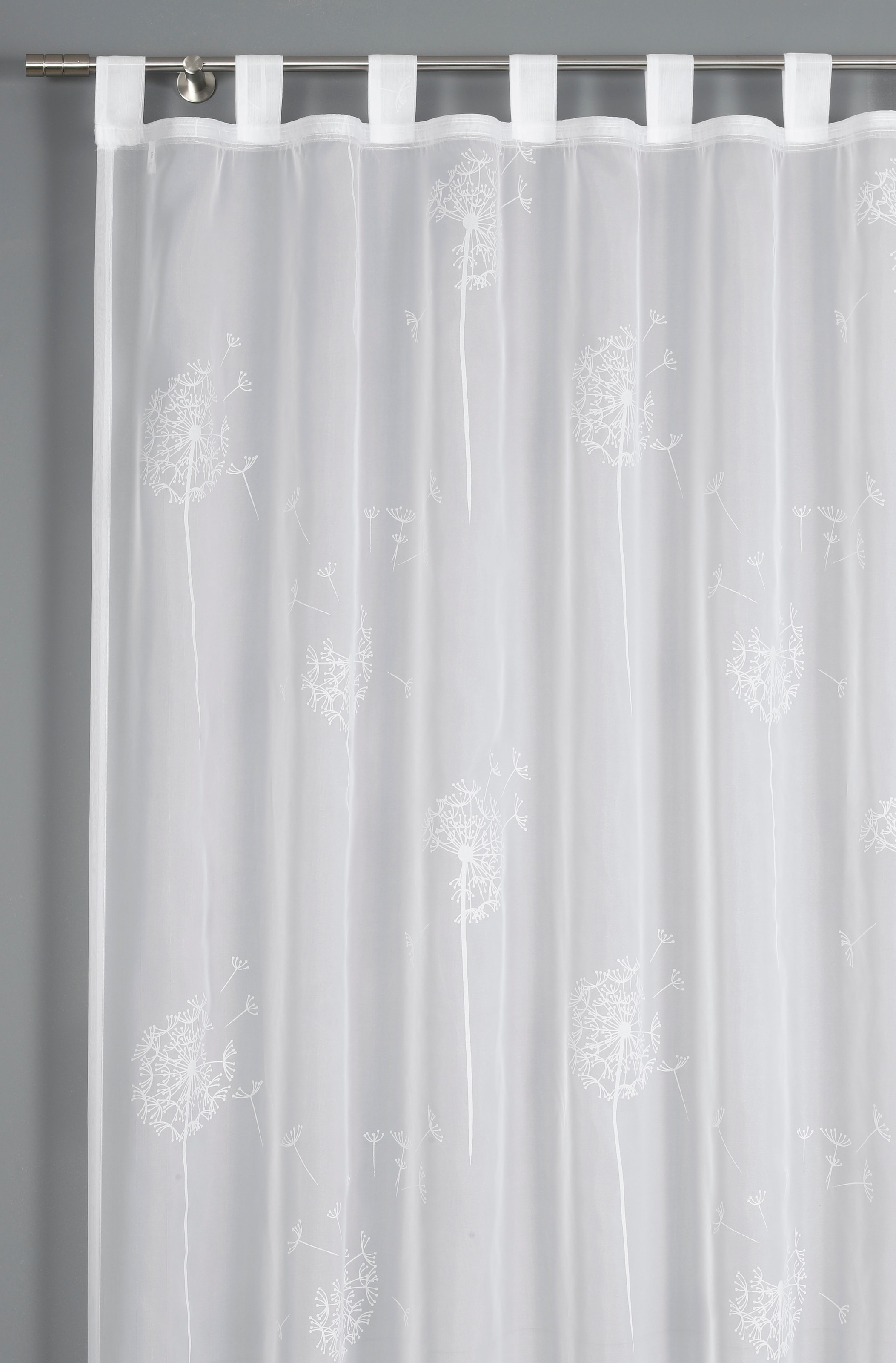 Sehlbach Gardine »Schal Voile mit Flockprint Pusteblume« Schlaufen 1 Stk. tlg. mit Schlaufen