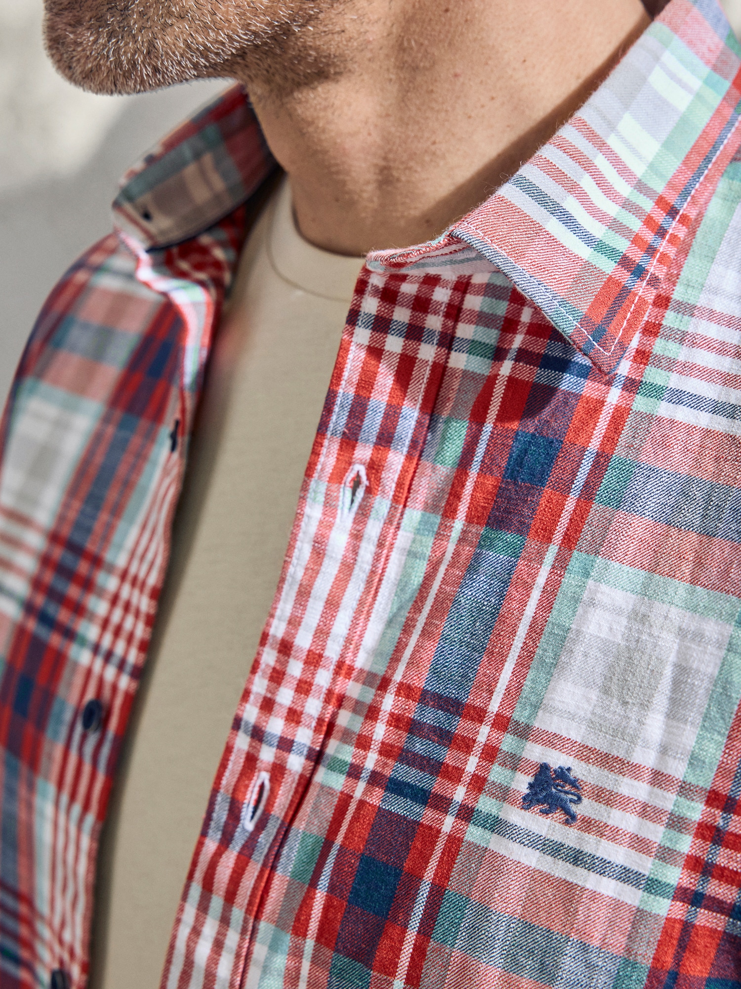 LERROS Langarmhemd »LERROS Karohemd für Herren«