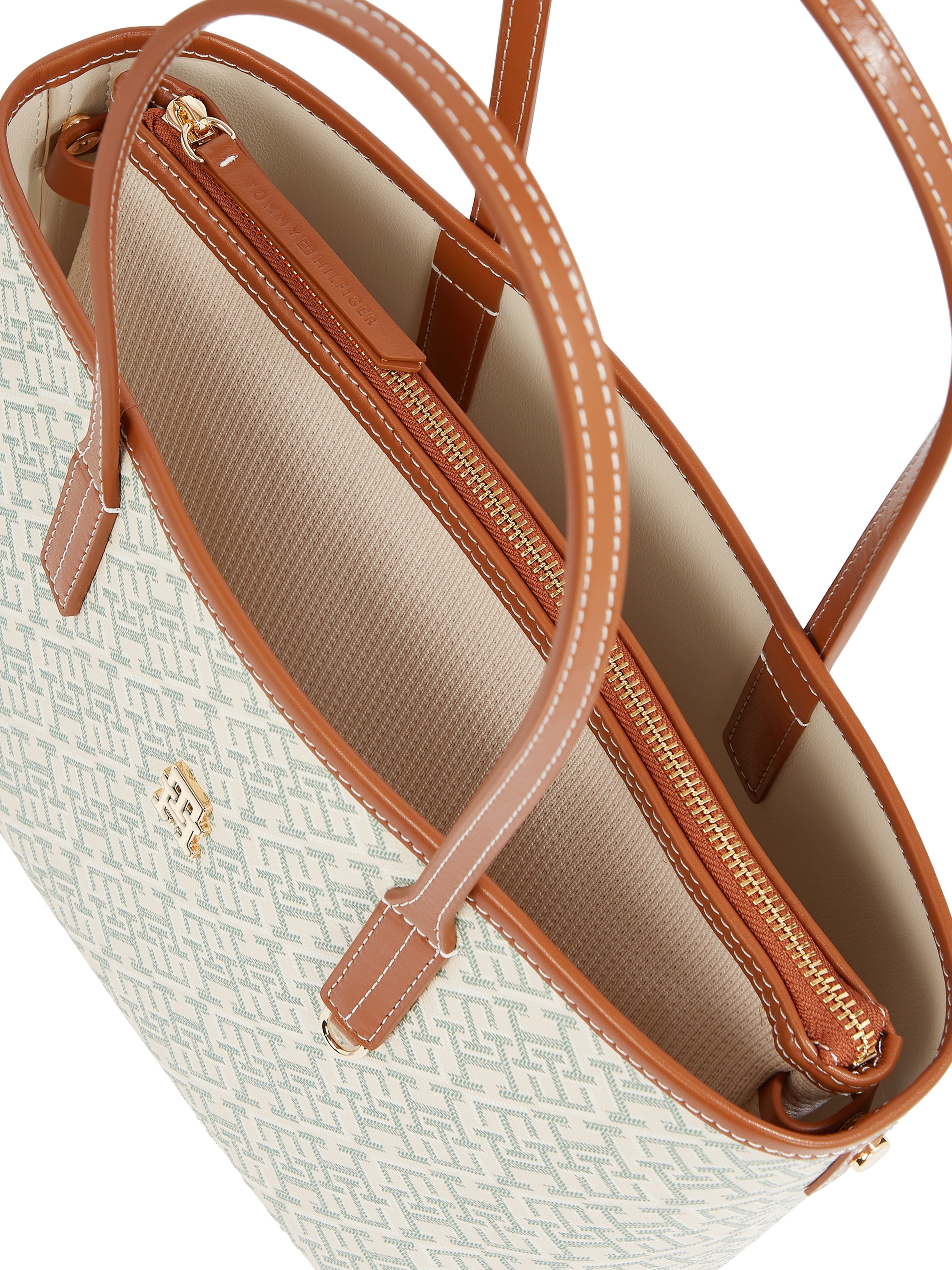 Tommy Hilfiger Tragetasche »TH MONOPLAY LEATHER MINI TOTE«, Damen Henkeltasche mit herausnehmbarer Innentasche