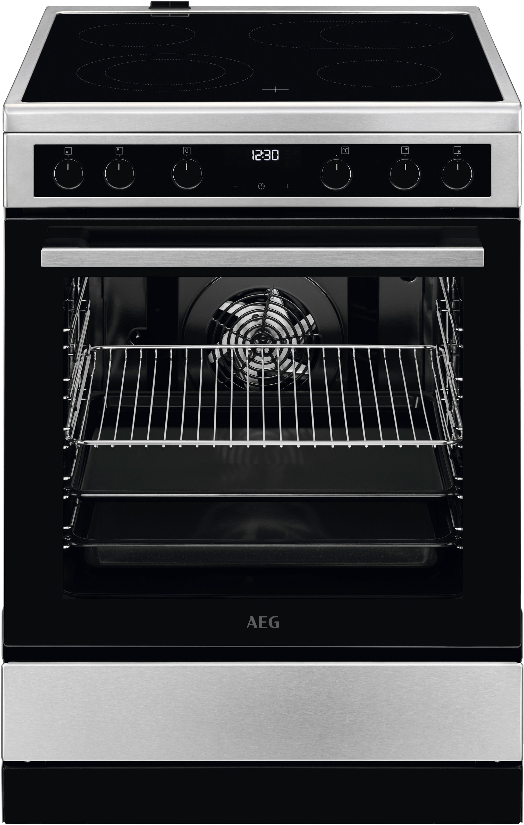 AEG Elektro-Standherd »CCB6445CBM«, mit FlexiRunners™ – Teilauszug (3 Paar), Heißluftsystem, Bräter- und Mehrkreiskochzone, 60 cm
