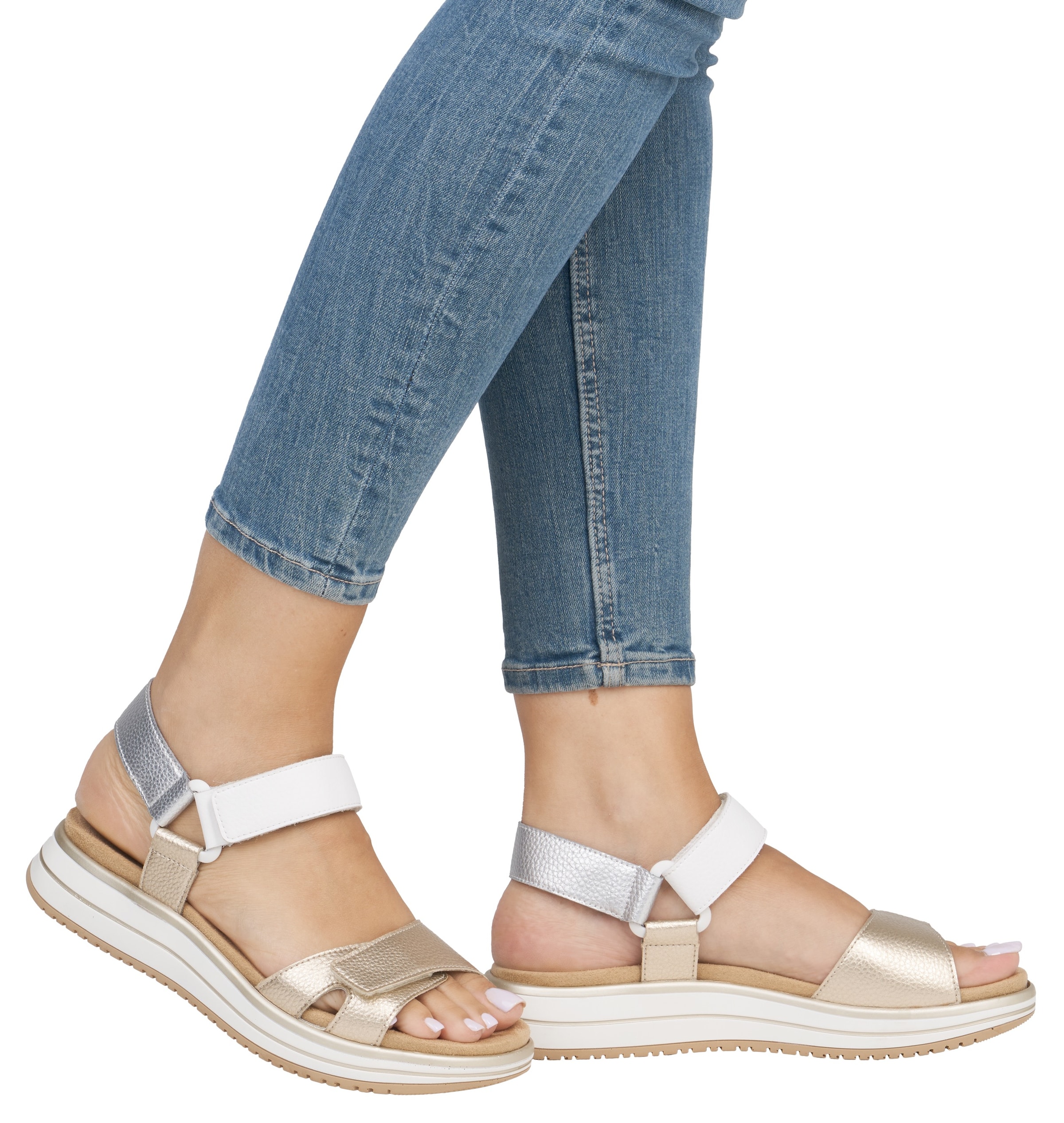 Remonte Riemchensandale »Elisabeth Hurley-Collection«, Keilabsatz, Klettschuh, Sandalette mit Plateausohle