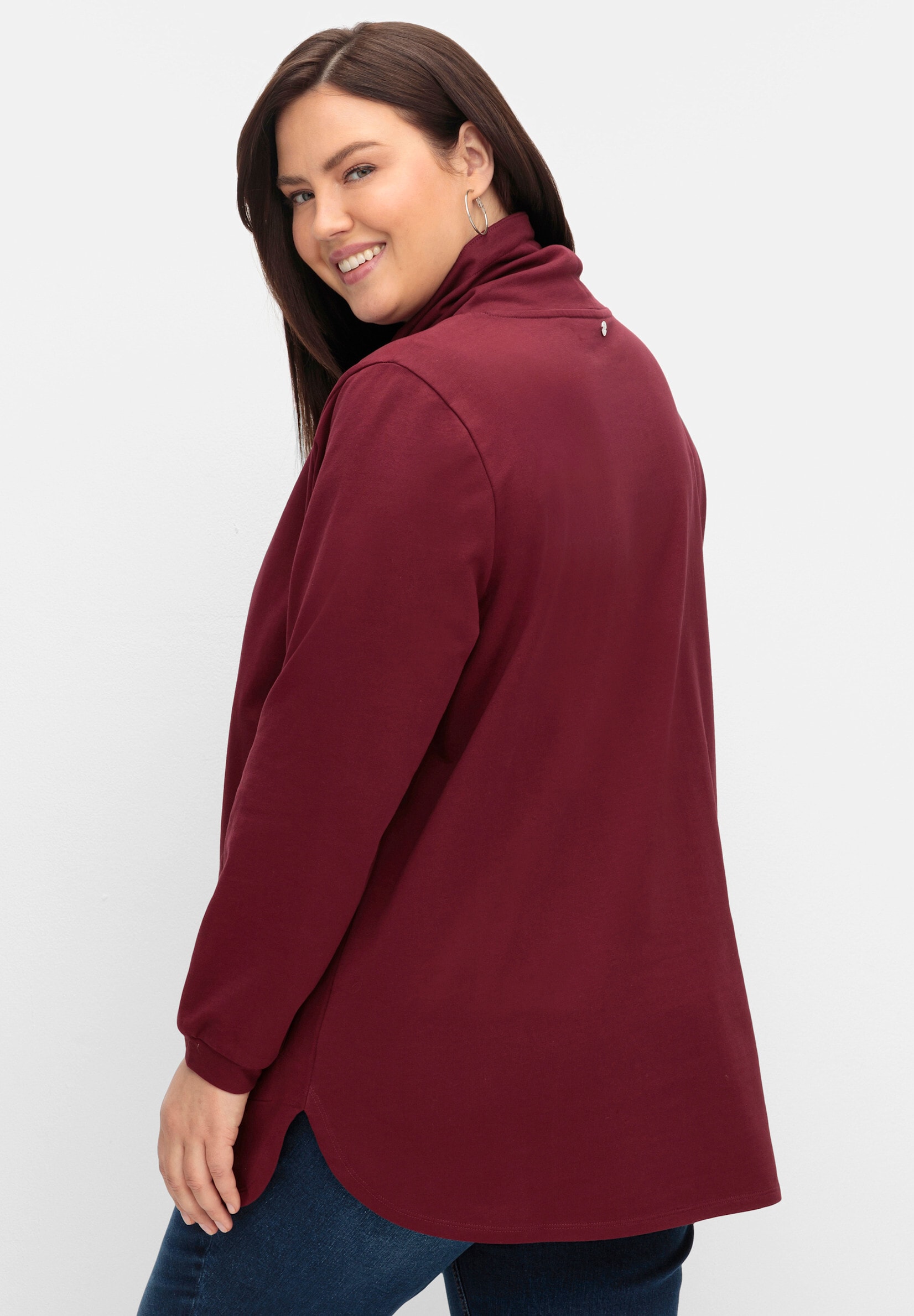 Sheego Sweatshirt »Sweatshirt Sweatshirt mit weitem Stehkragen«
