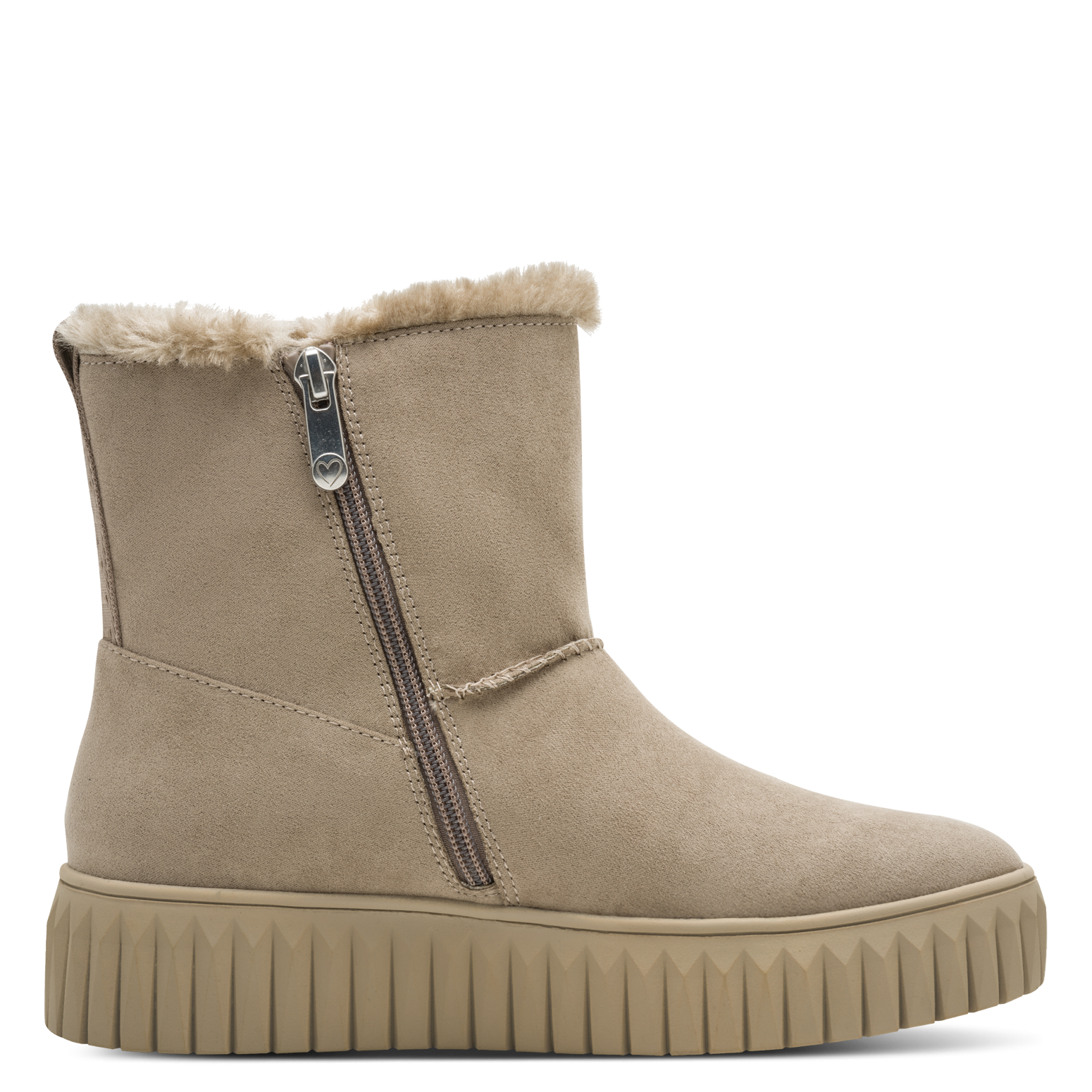 MARCO TOZZI Winterboots  Plateau, Reißverschlussboots mit Fellimitat am Schaftrand