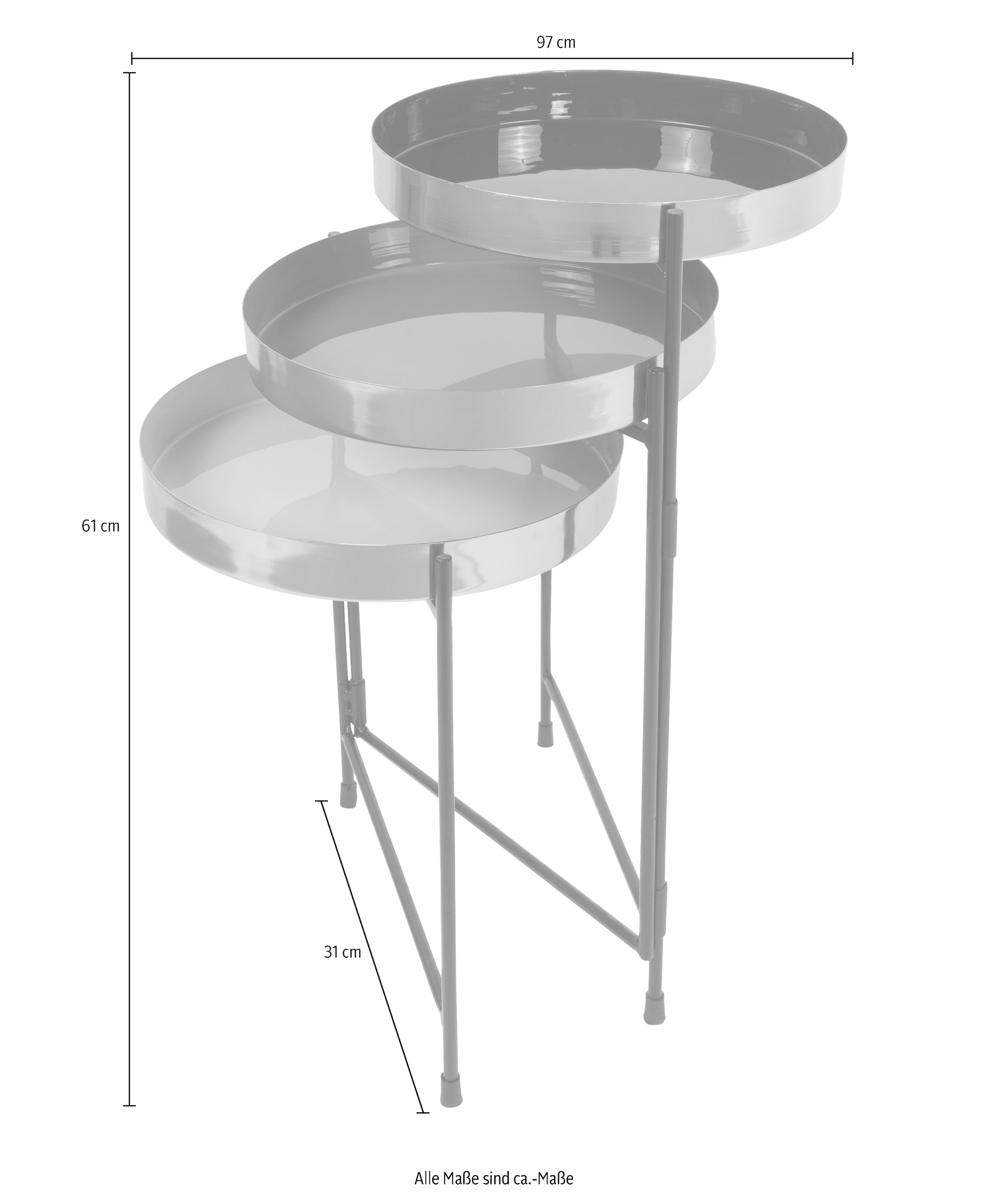 Kayoom Beistelltisch »Morrison 125, verstellbares Gestell für verschiedene Stellvarianten«, (1 St.), Tischplatten als Tablett, verstellbares Gestell, Randhöhe: 4,2 cm