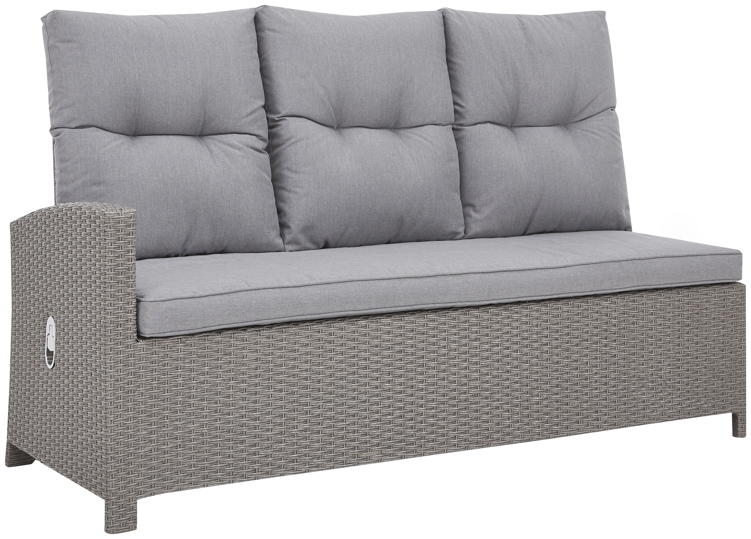 KONIFERA Gartenlounge-Set »Monaco«, (16 tlg.), mit Sitzbank, Hocker, Tisch 145x80 cm, inkl. Auflagen, Alu/Polyrattan