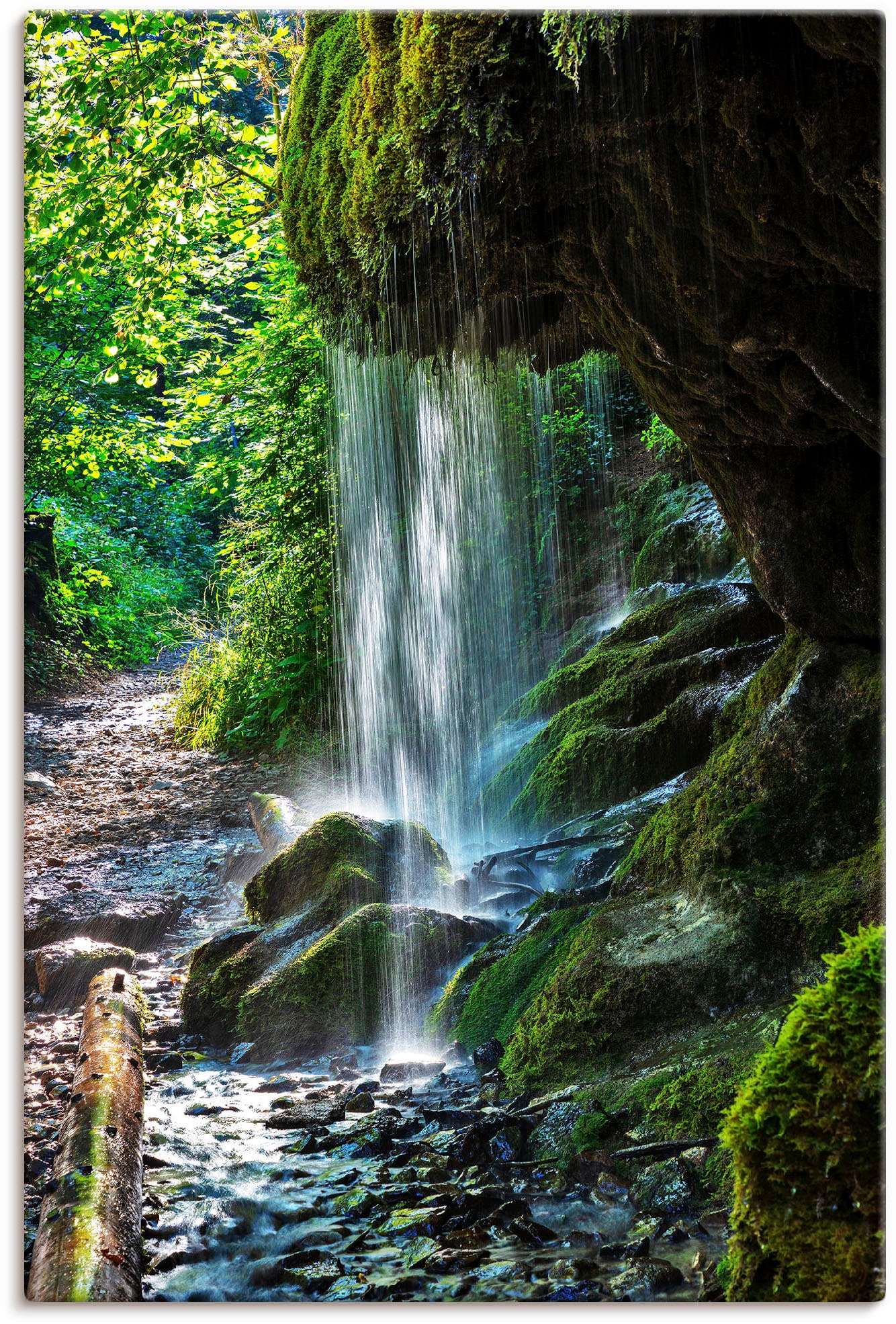 Wandbild »Moosbedeckter Wasserfall«, Wasserfallbilder, (1 St.), als Alubild,...