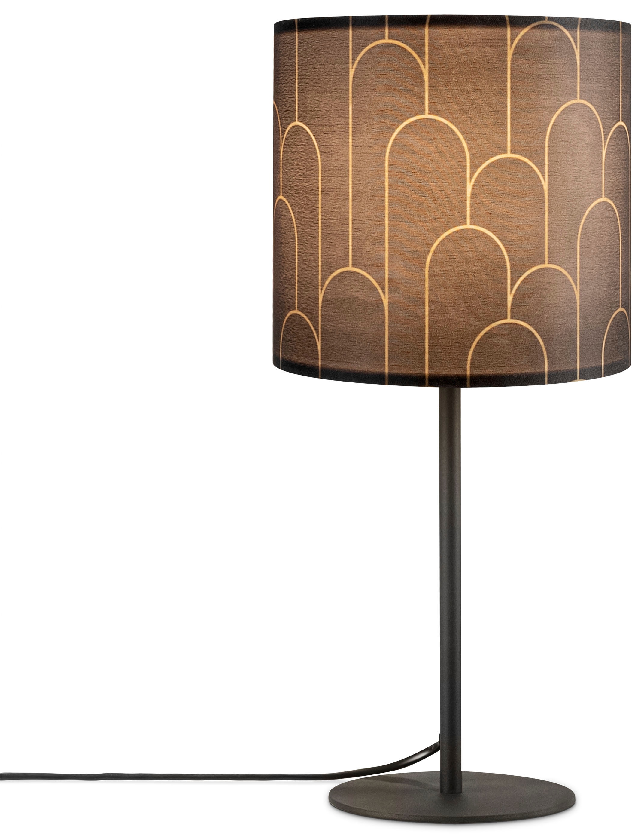 Paco Home Tischleuchte »Luca Pillar« E14 Nacht  Mit Schirm Abstrakt Modern Stoffschirm