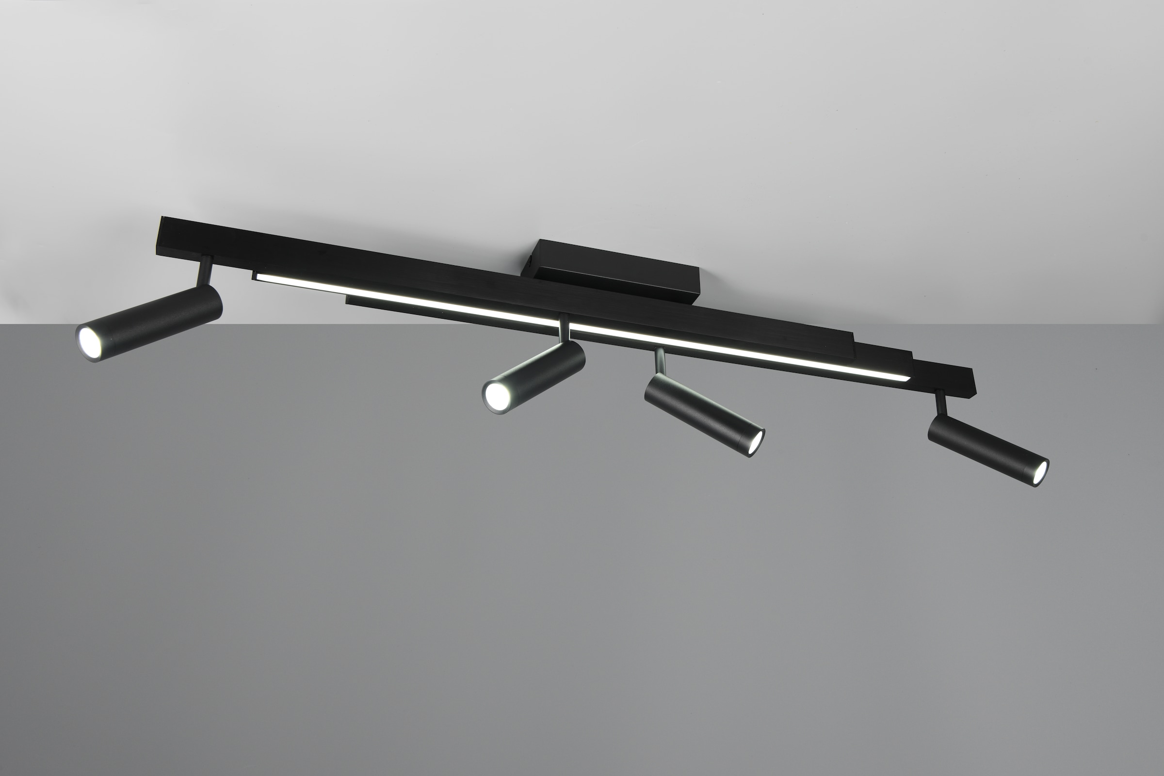 TRIO Leuchten LED Deckenleuchte »ZENO ausziehbare LED Deckenlampe mit 4 verstellbaren Spots dimmbar CCT« LED-Board 1 Stk. warmweiß - kaltweiß getrennt schaltbare Spots, Lichtfarbe einstellbar inkl Fernbedienung