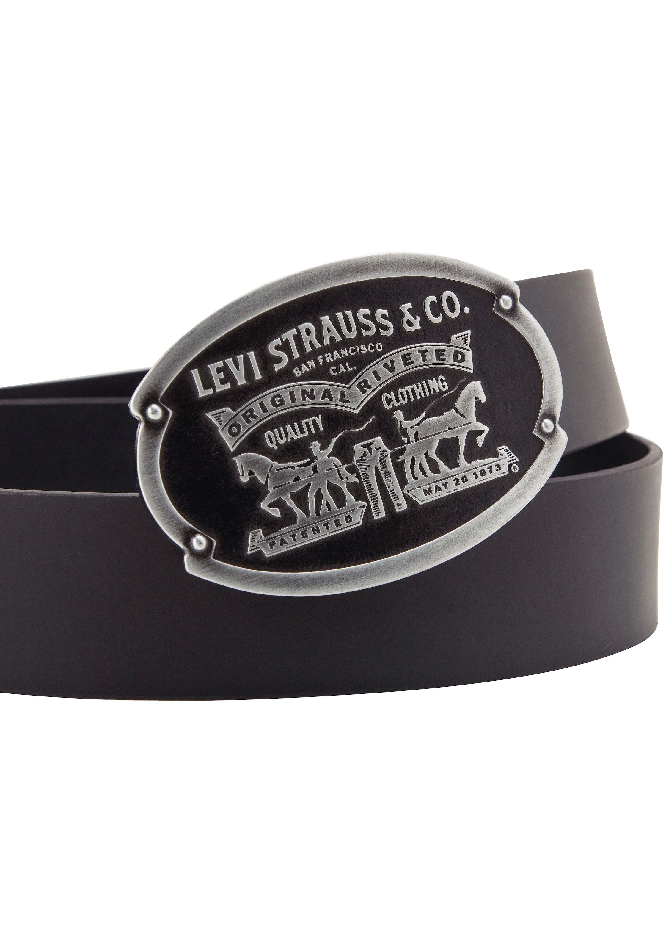Levi's® Ledergürtel »Billy Plaque Belt«, mit markanter Koppelschließe