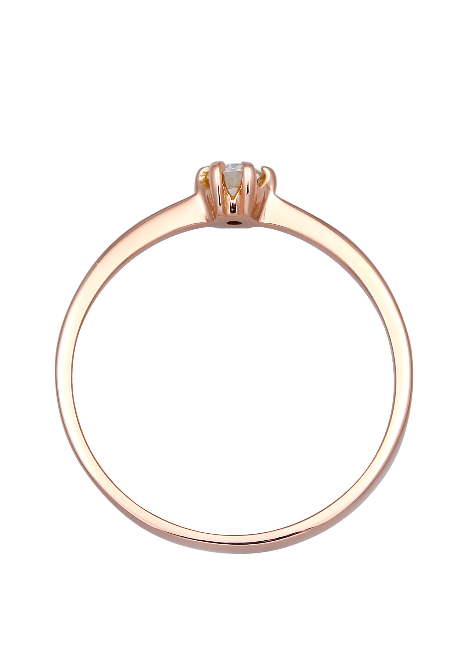 Elli DIAMONDS Diamantring »Ring Solitär Diamanten Weiß Brillantschliff (0.011 ct) 750 Rosegold«