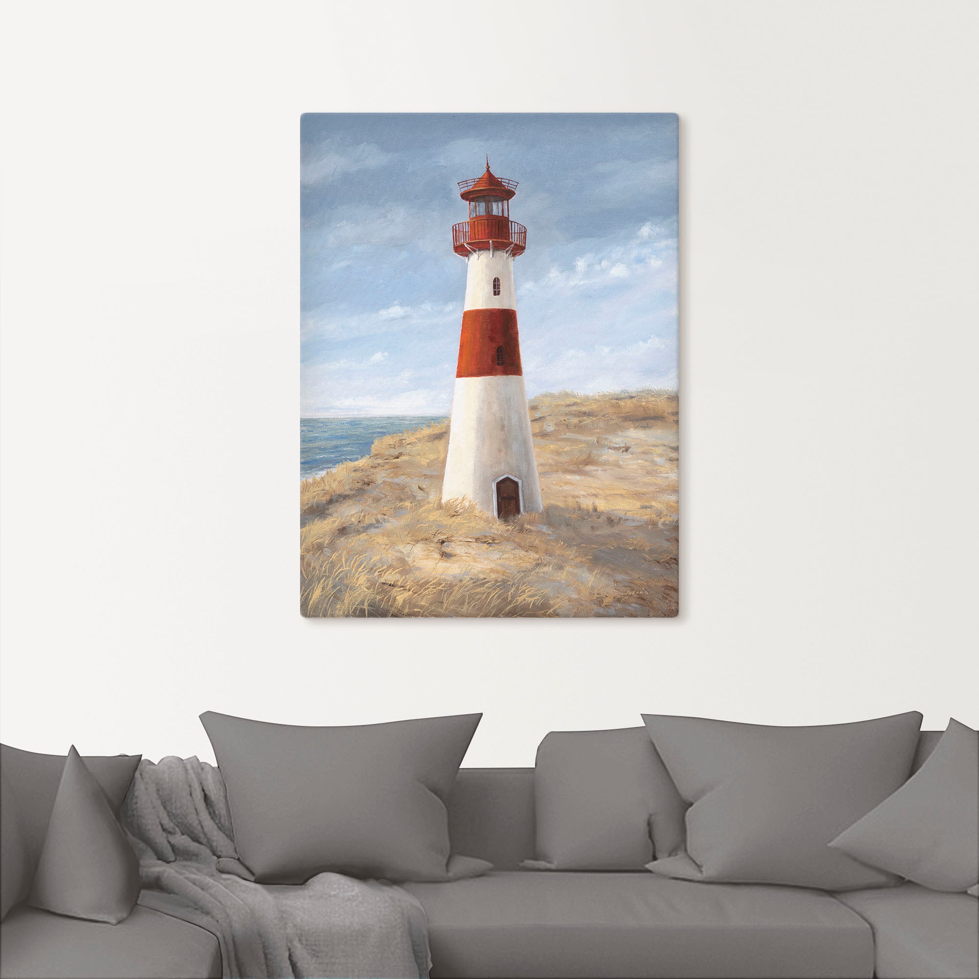 Artland Leinwandbild »Leuchtturm I« Gebäude 1 Stk. tlg. auf Holzrahmen gespannt