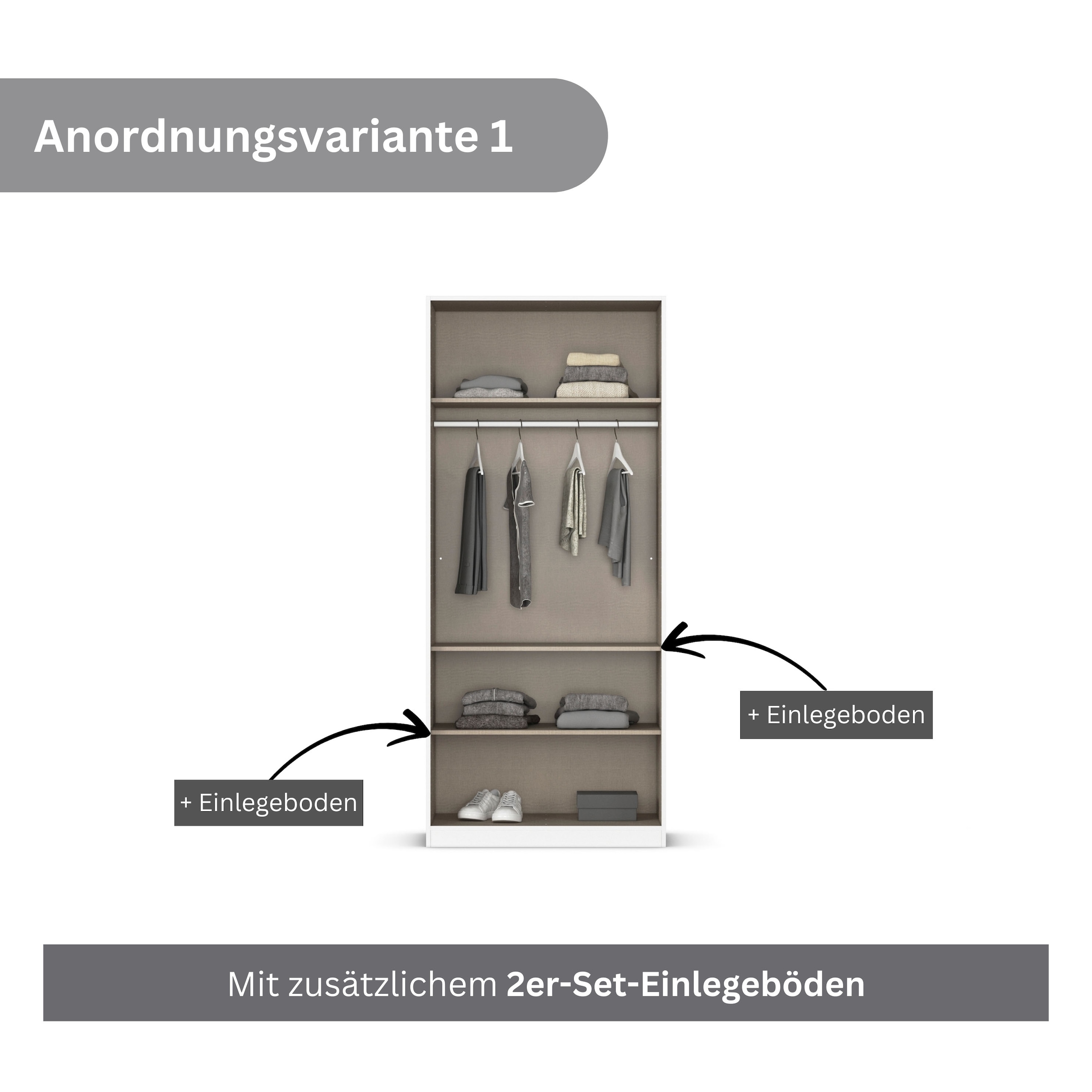 rauch Drehtürenschrank »Kleiderschrank Schrank Garderobe AGORDO mit Dekor- oder Hochglanzfront«, durchdachte Innenausstattung, in 6 Breiten und 2 Höhen MADE IN GERMANY