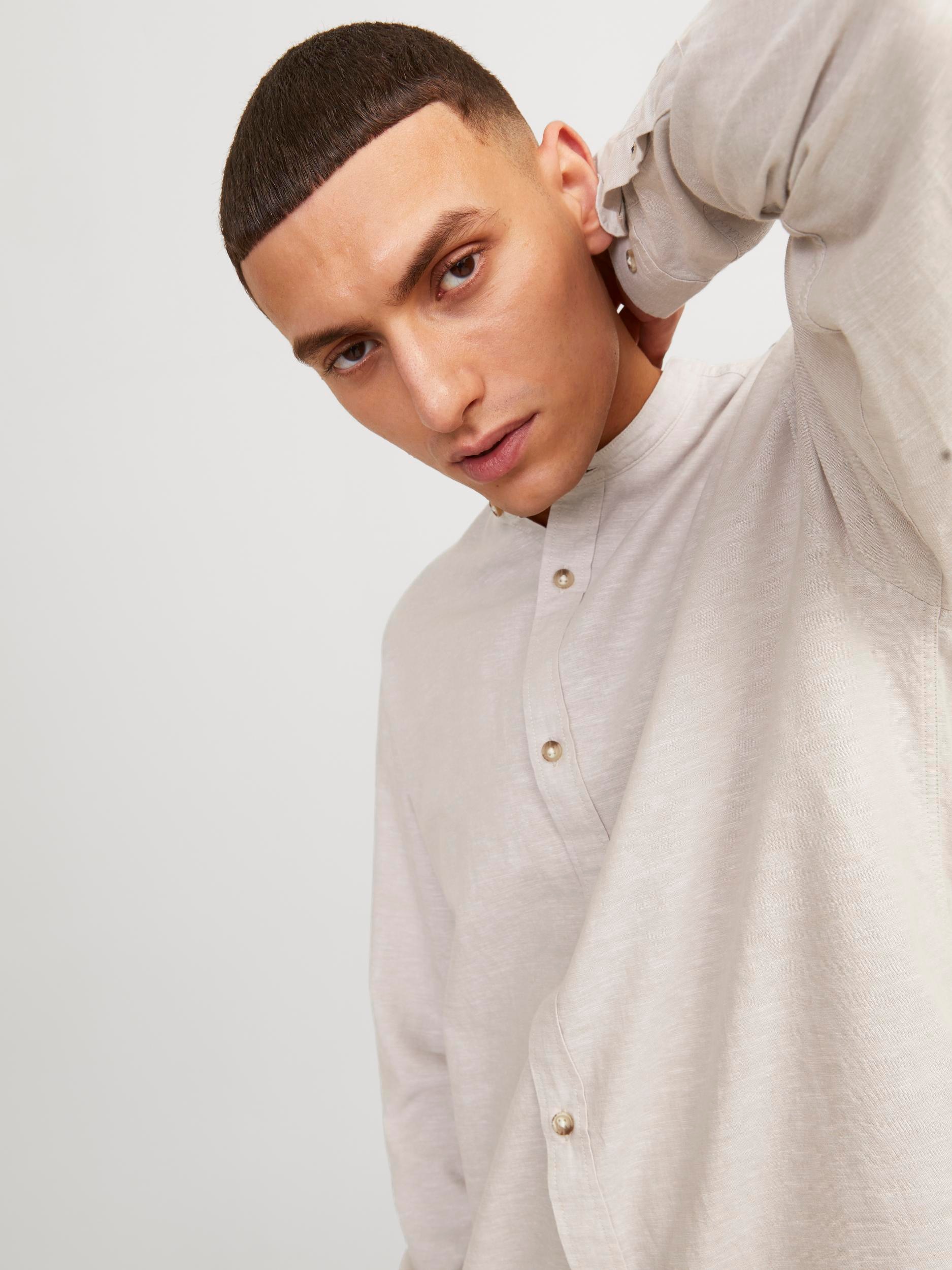 Jack & Jones Langarmhemd »JJESUMMER BAND LINEN BLEND SHIRT LS SN«