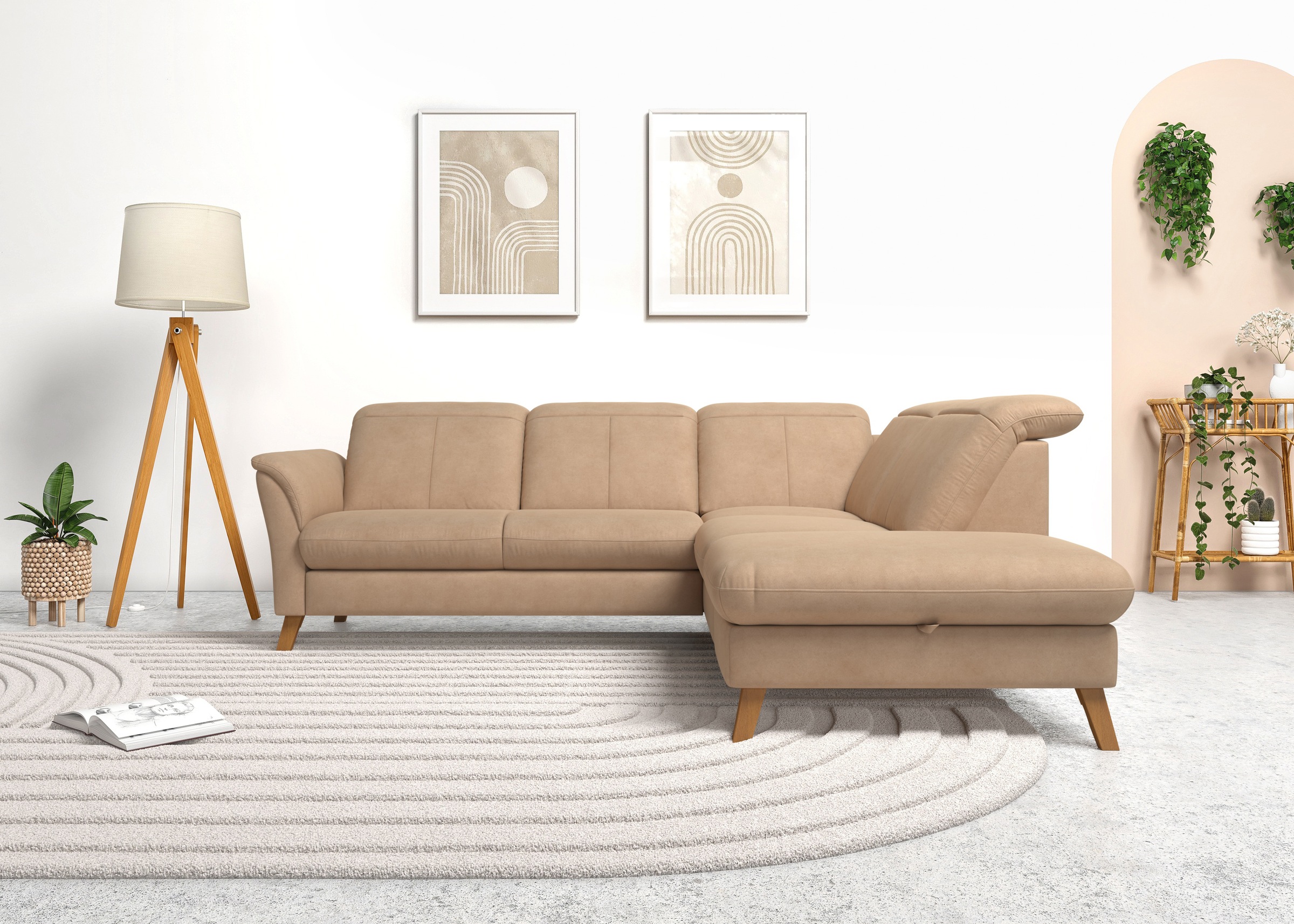 sit&more Ecksofa »Romero L-Form«, wahlweise mit oder ohne TV-Funktion, Bettfunktion, Bettkasten