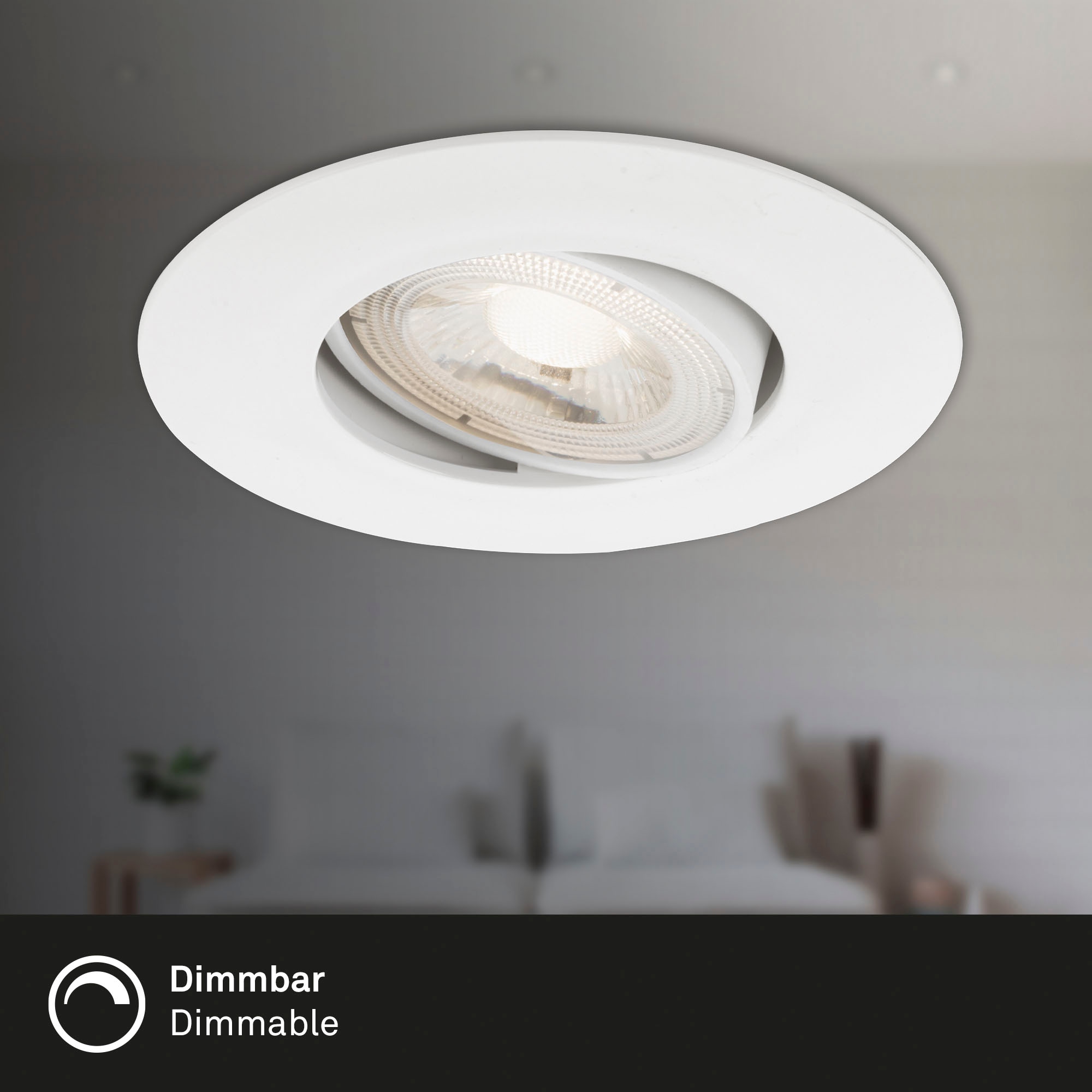 Briloner Leuchten LED Einbauleuchte »7048036 KULANA« LED-Board Warmweiß 3er Set, Strahler schwenkbar, stufenlos dimmbar, weiß