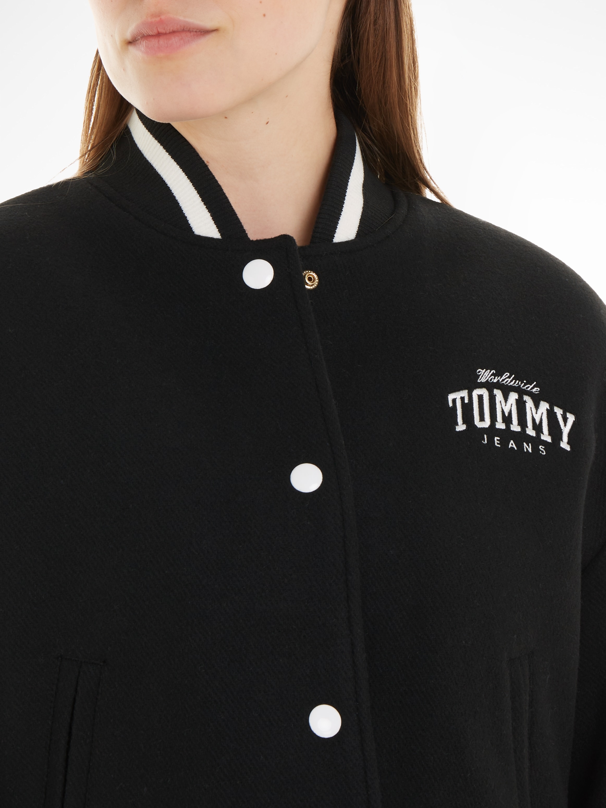 Tommy Jeans Bomberjacke »TJW CRP WOOL VARSITY BOMBER«, mit Logoschriftzug