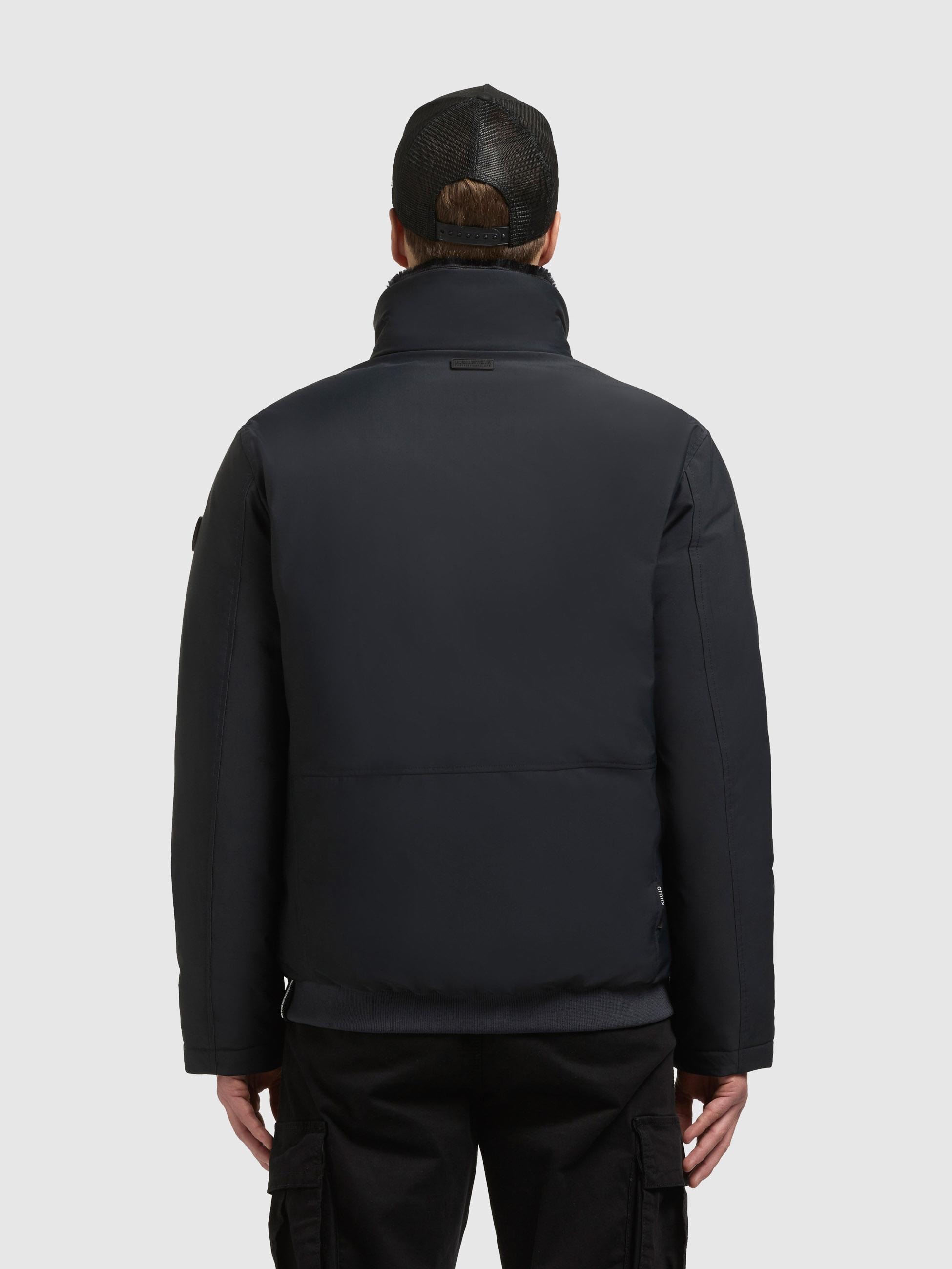 khujo Outdoorjacke »Outdoorjacke Huey« ohne Kapuze Herren Winterjacke mit abnehmbarem Plüsch-Besatz