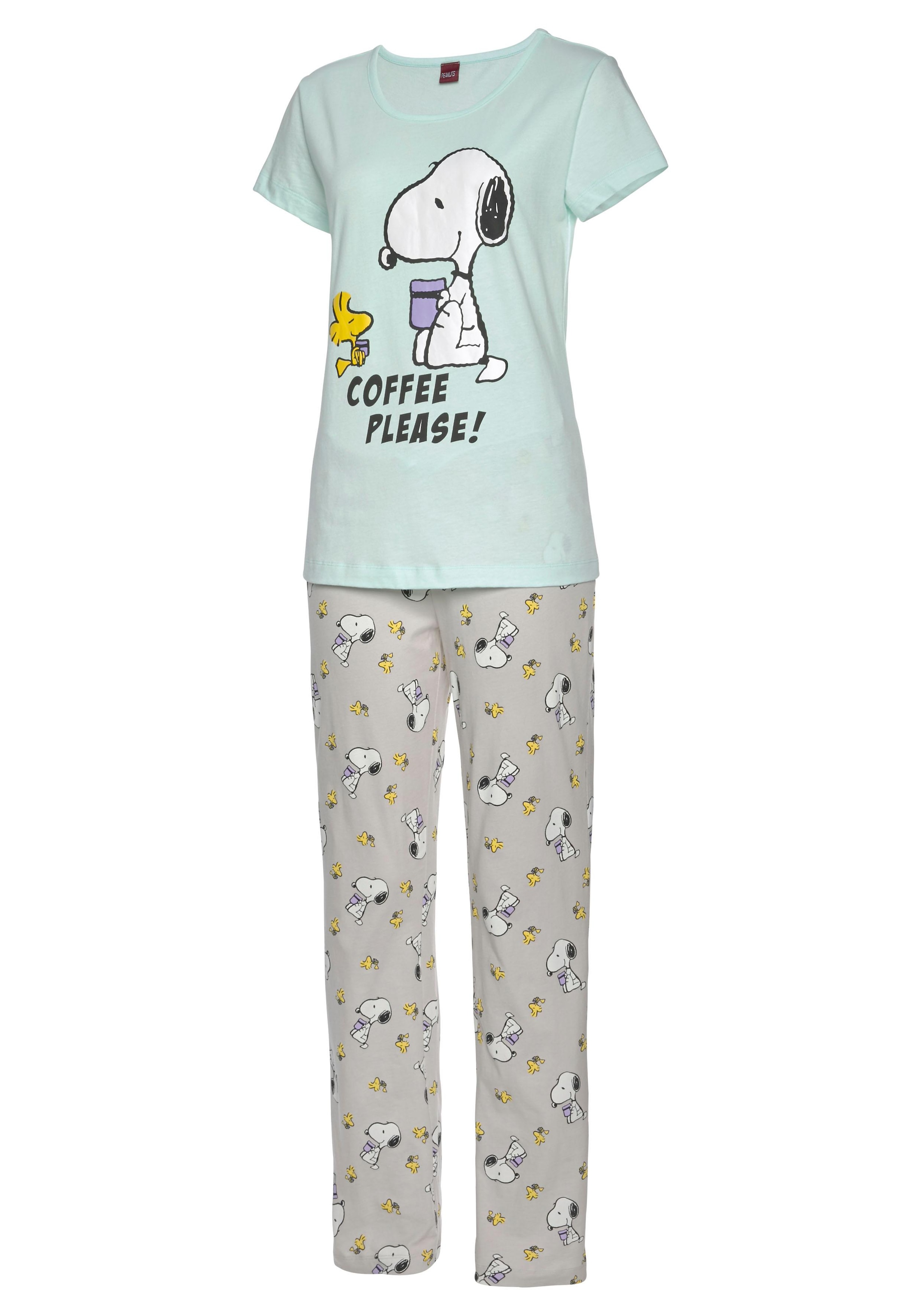 Peanuts Pyjama, (2 tlg., Snoopy ♕ Woodstock Stück), 1 Druck und mit bei