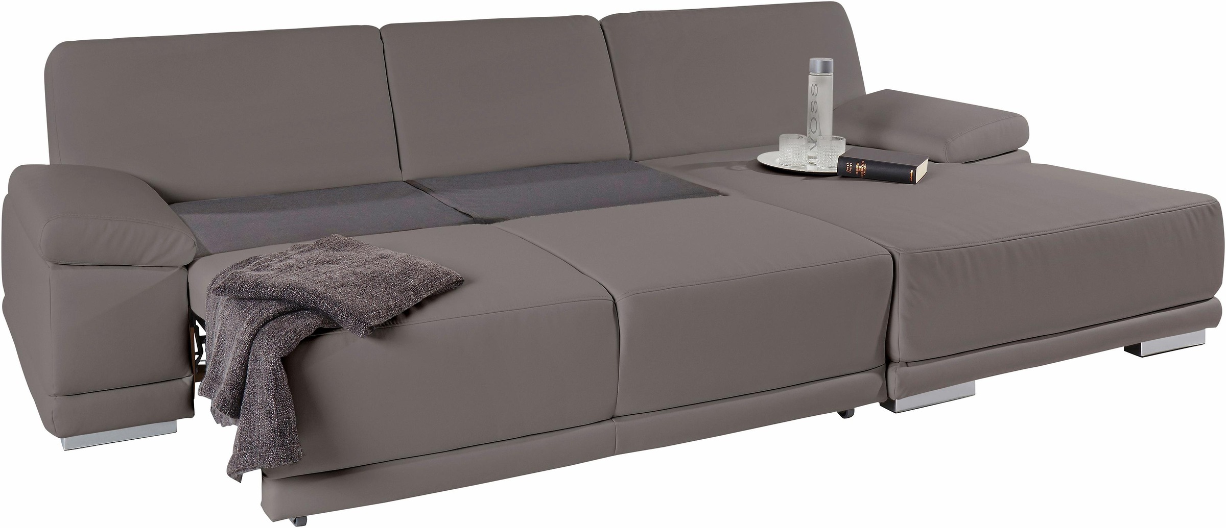 sit&more Ecksofa »Coria L-Form«, mit XL-Recamiere, wahlweise mit Bettfunktion