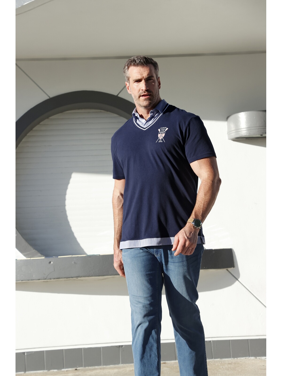 Charles Colby Poloshirt »Poloshirt EARL WILLERS«, (1 tlg.), mit Business-Kragen