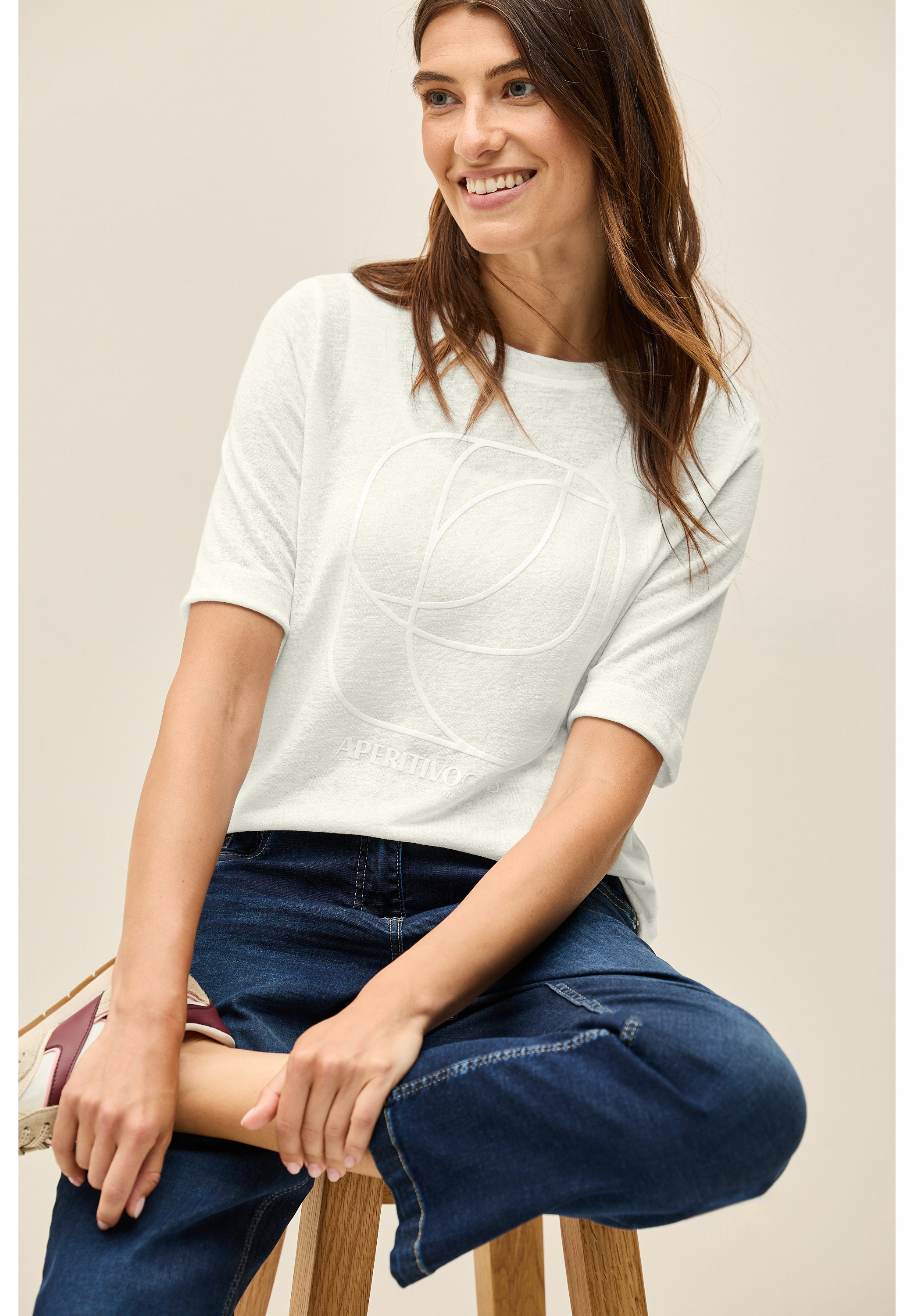 Cecil T-Shirt mit tonalem Print