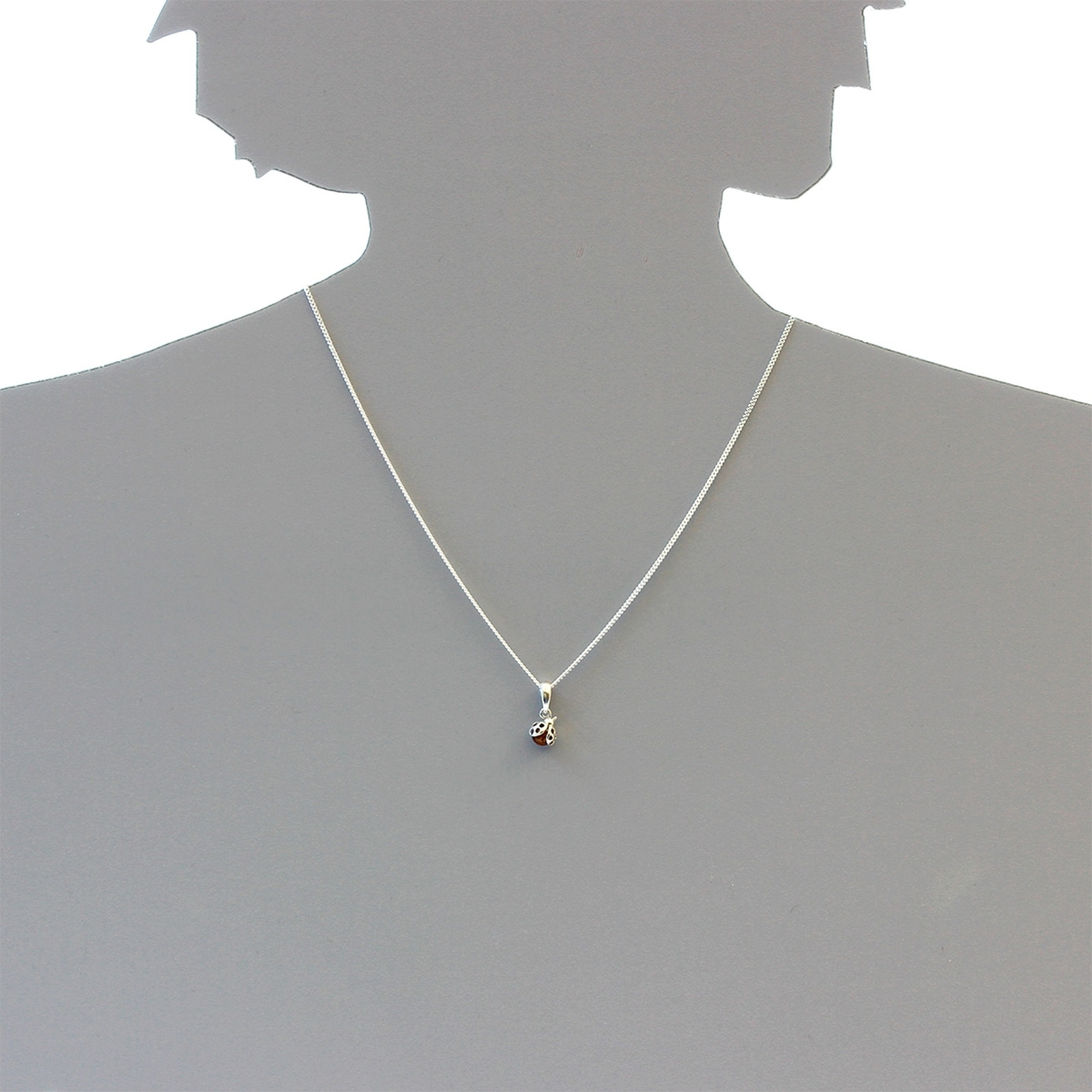 OSTSEE-SCHMUCK Kette mit Anhänger »- kleiner Marienkäfer - Silber 925/000 - Bernstein«
