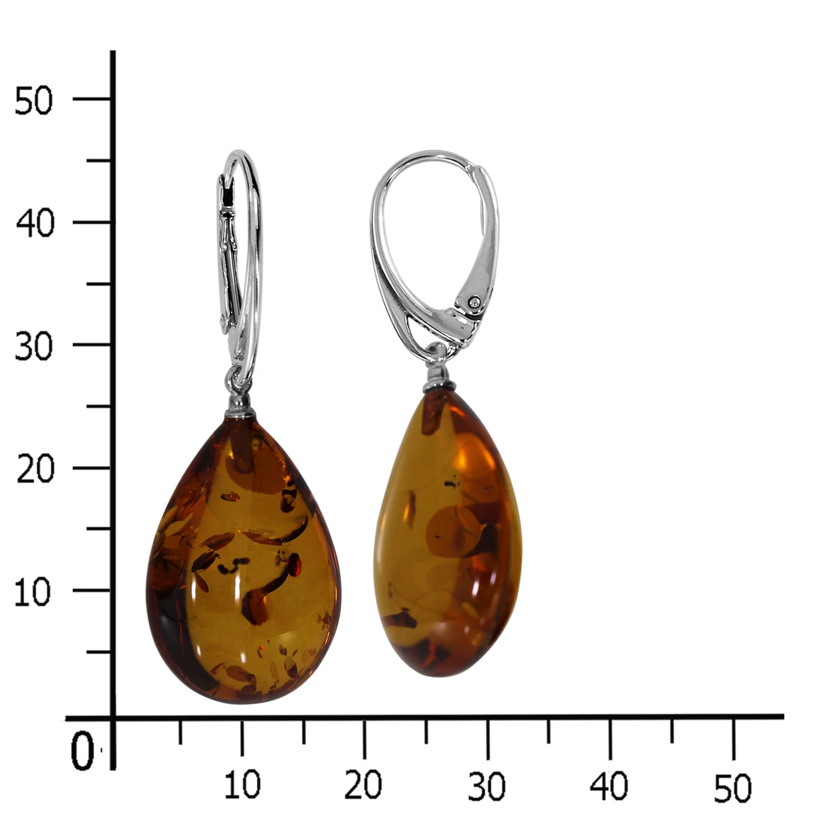 OSTSEE-SCHMUCK Paar Ohrhänger »- Tropfen - Silber 925/000 - Bernstein«