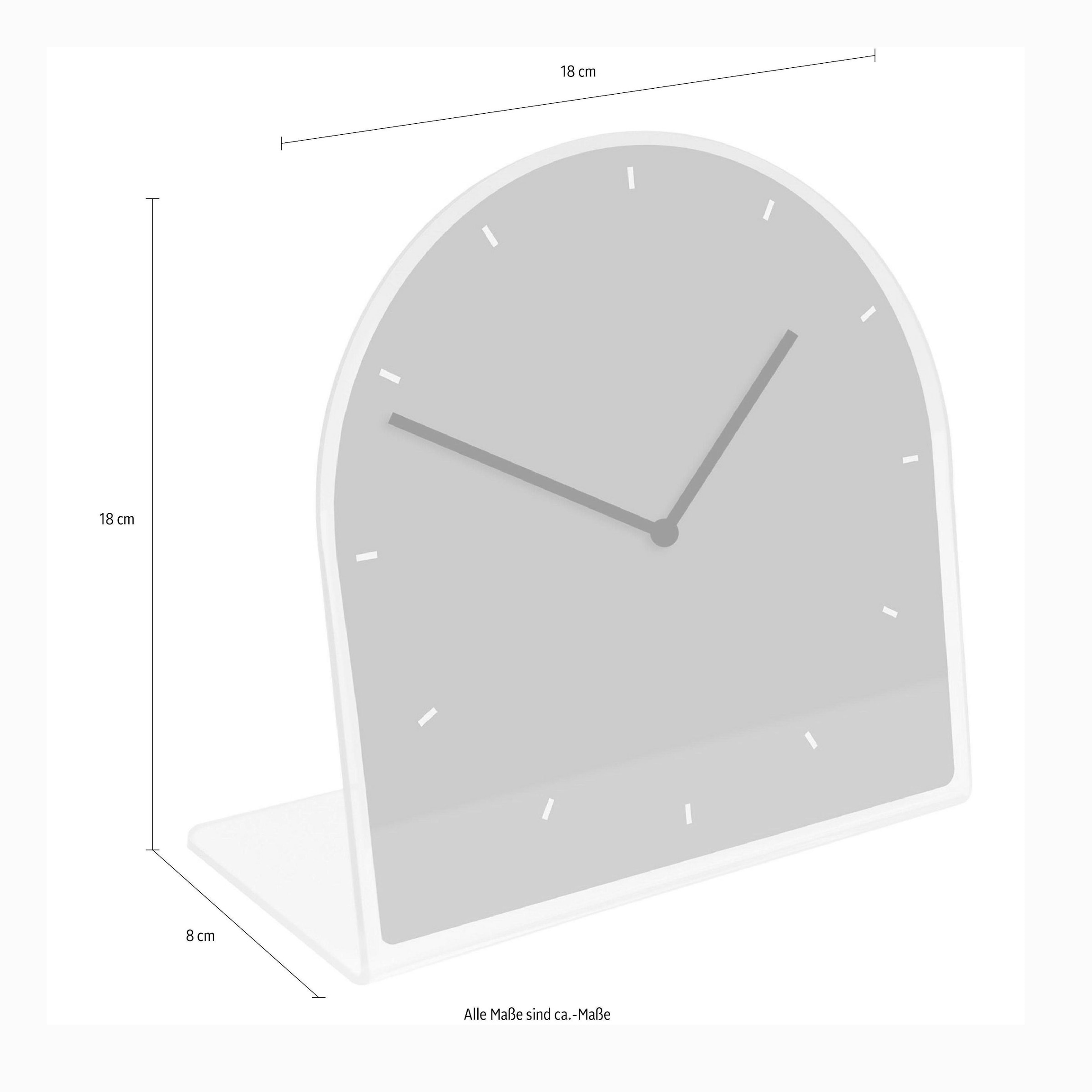 queence Tischuhr »Maiglöckchen in Rosa« Tischuhr aus Acrylglas, Uhr, bedruckt, geräuschlos, modern