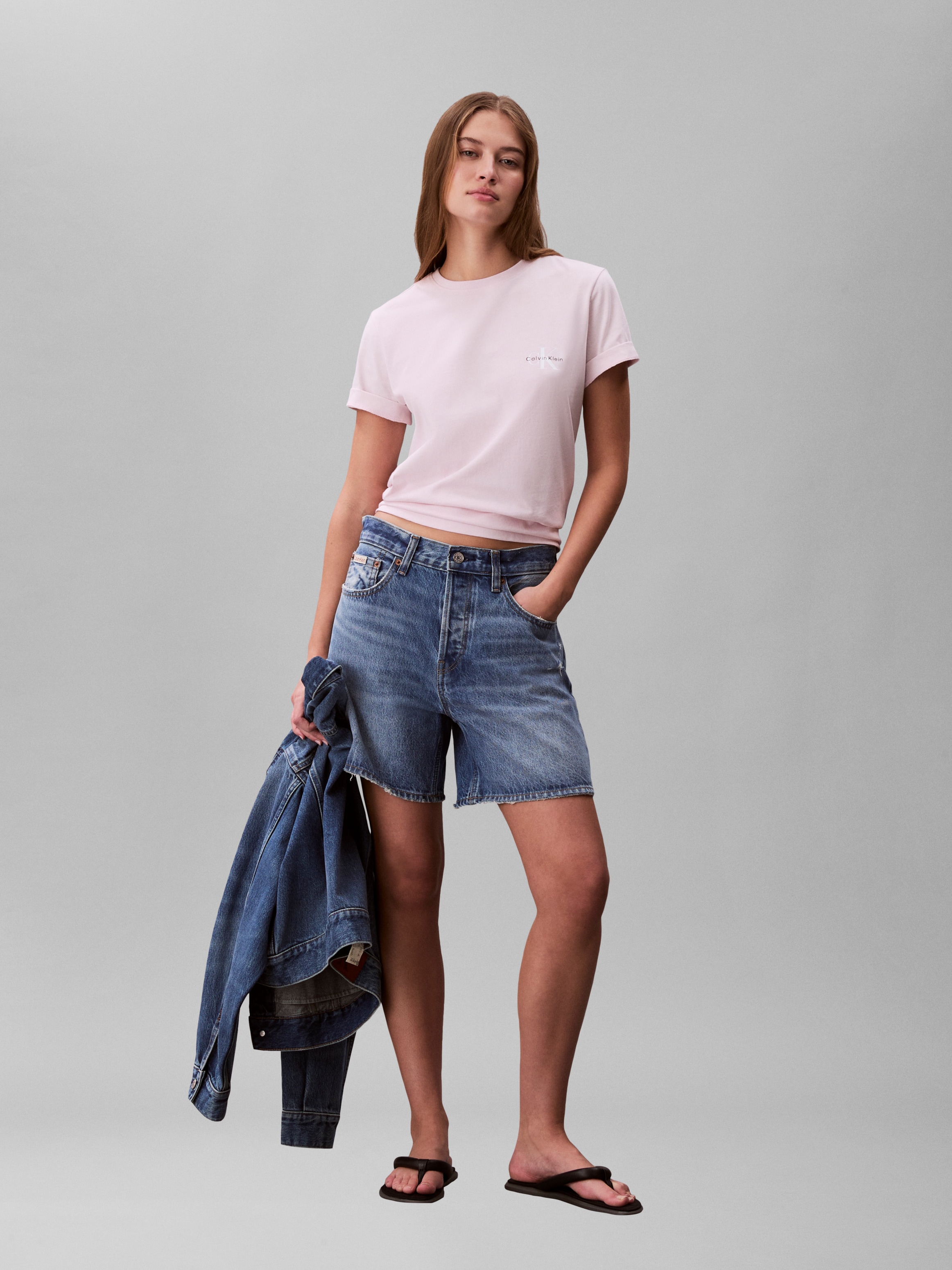 Calvin Klein Jeans T-Shirt »MONOLOGO CN 2 PACK TEE« Packung, 2er-Pack, 2 tlg. , Logoschriftzug