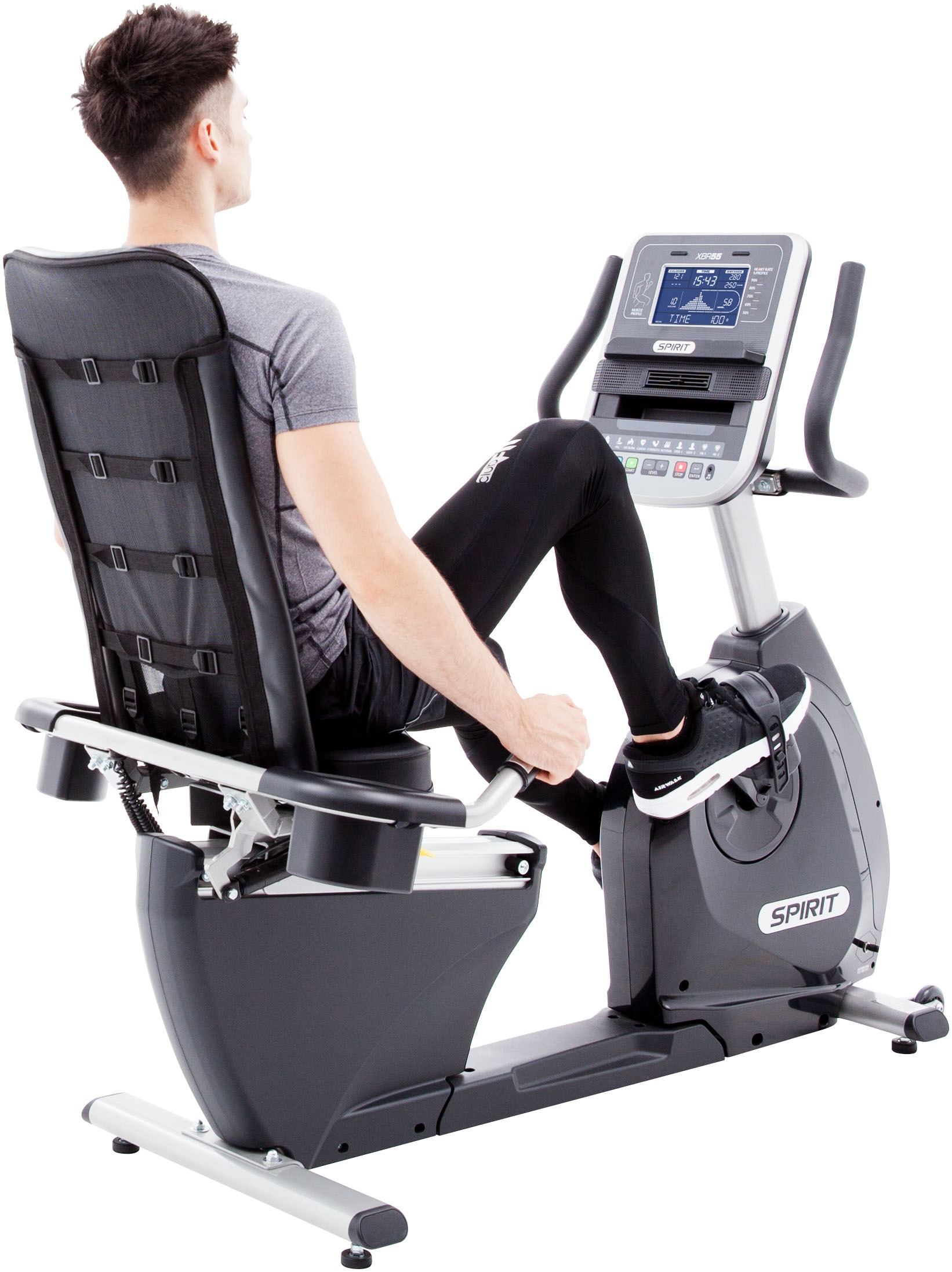 Spirit Fitness Ergometer »XBR 55«, (Packung, 1 tlg., Rückenschonendes Ausdauertraining), Schwungmasse ca. 11 kg, 20 Widerstandsstufen
