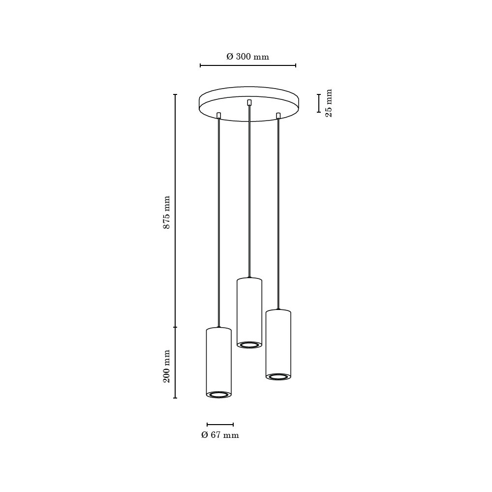 SPOT Light Pendelleuchte »PIPE«, 3 flammig, Leuchtmittel GU10 | LED wechselbar, Hängeleuchte, Naturprodukt aus Eichenholz, LED wechselbar