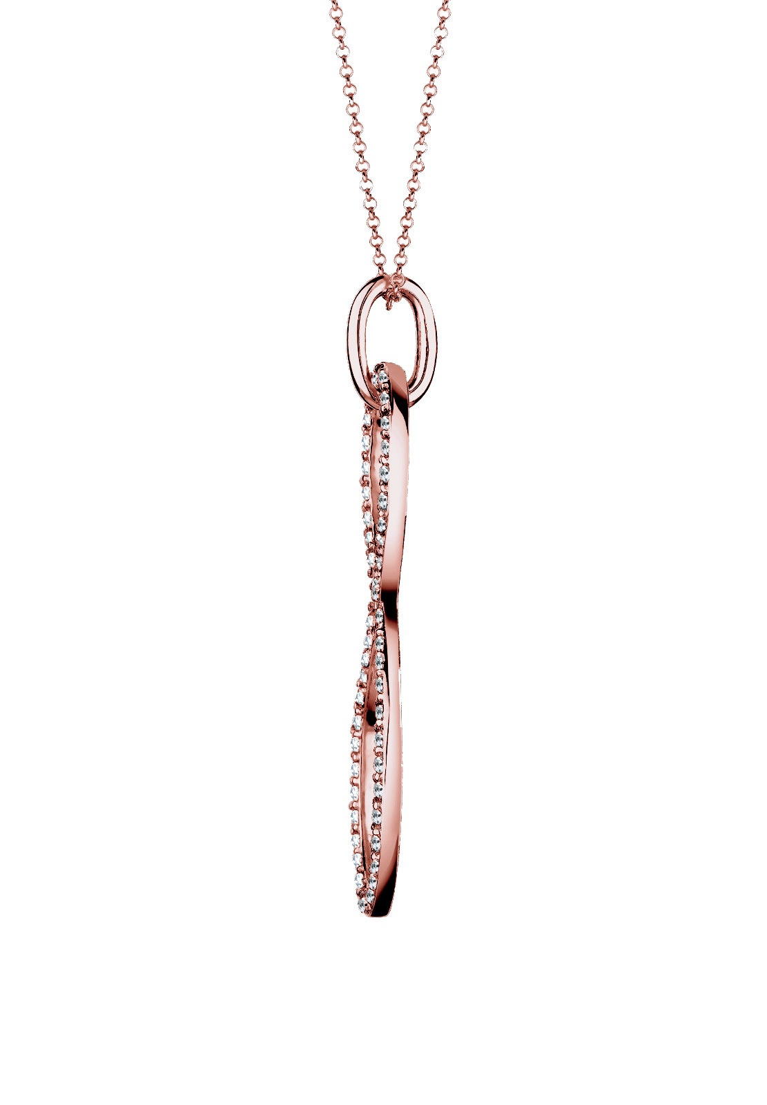 Elli Premium Lange Kette »Halskette Infinity Glas Kristalle Weiß 925 Sterling Silber«