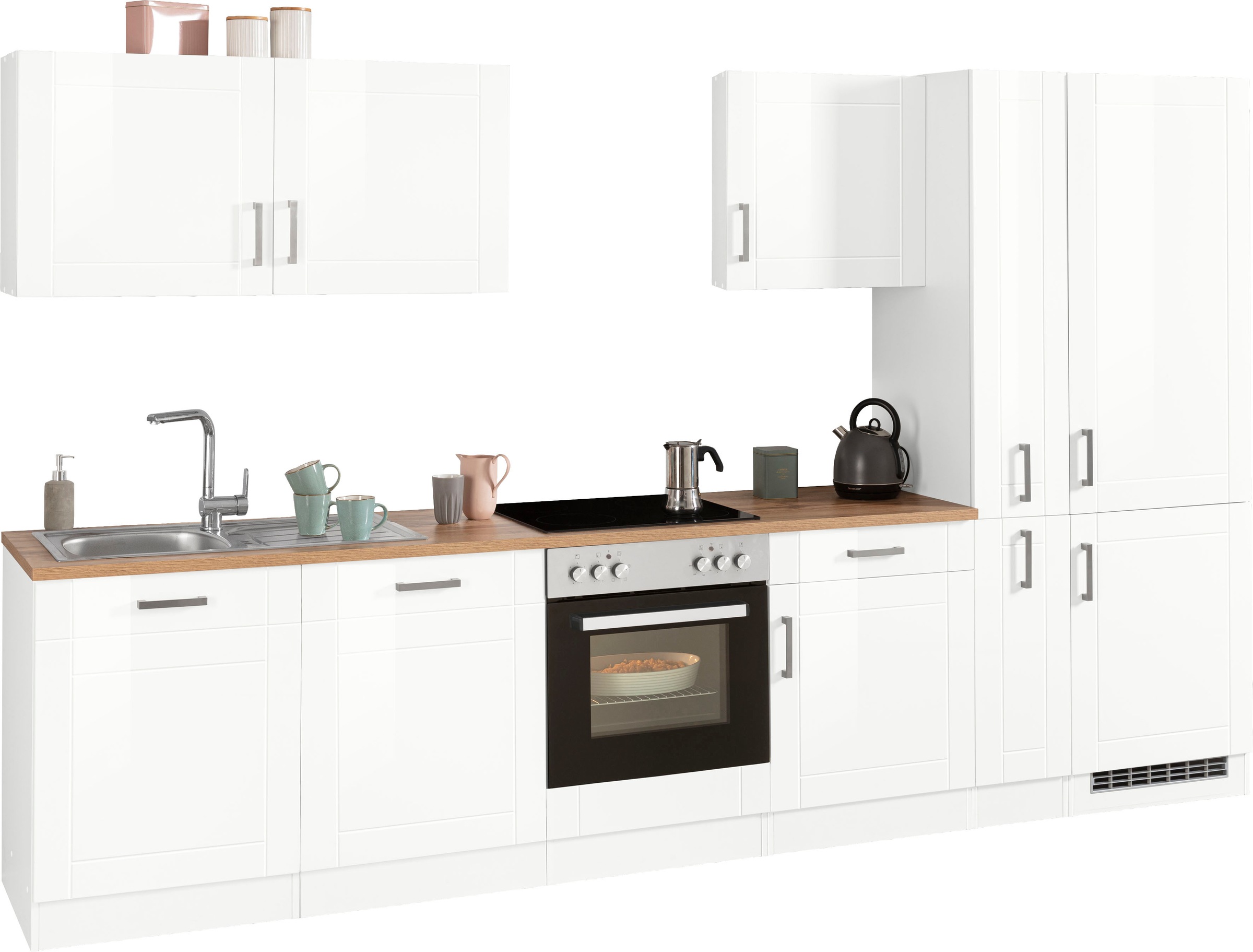 KOCHSTATION Küchenzeile »KS-Tinnum« ohne E-Geräte, Breite 330 cm