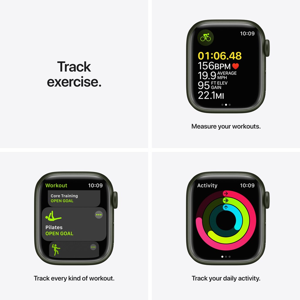 Apple Smartwatch »Series 7, GPS + Cellular, Aluminium-Gehäuse, 41mm«, (Watch OS 8)