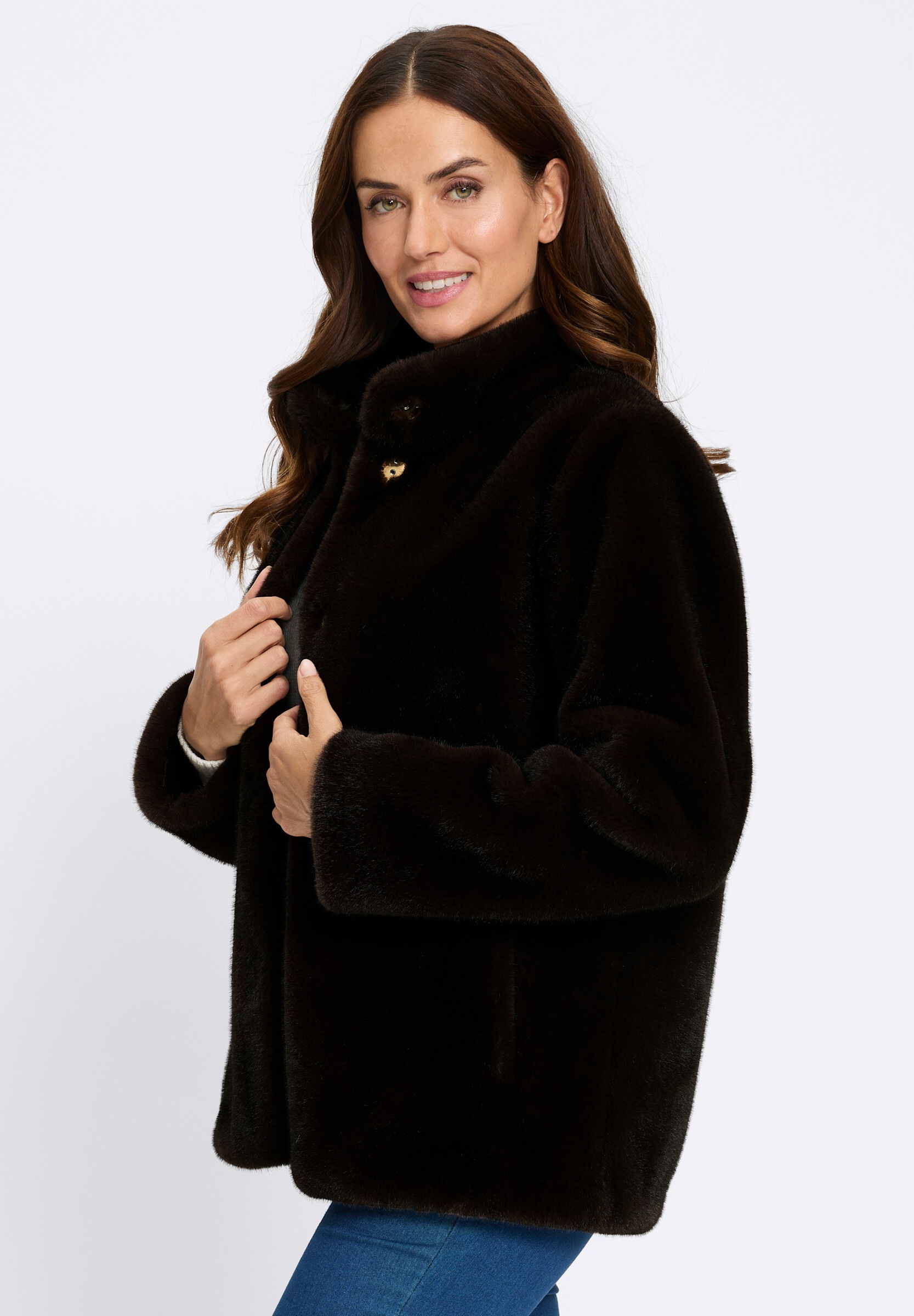 heine Fellimitatjacke »Pelzimitat-Jacke Pelzimitat-Jacke« ohne Kapuze