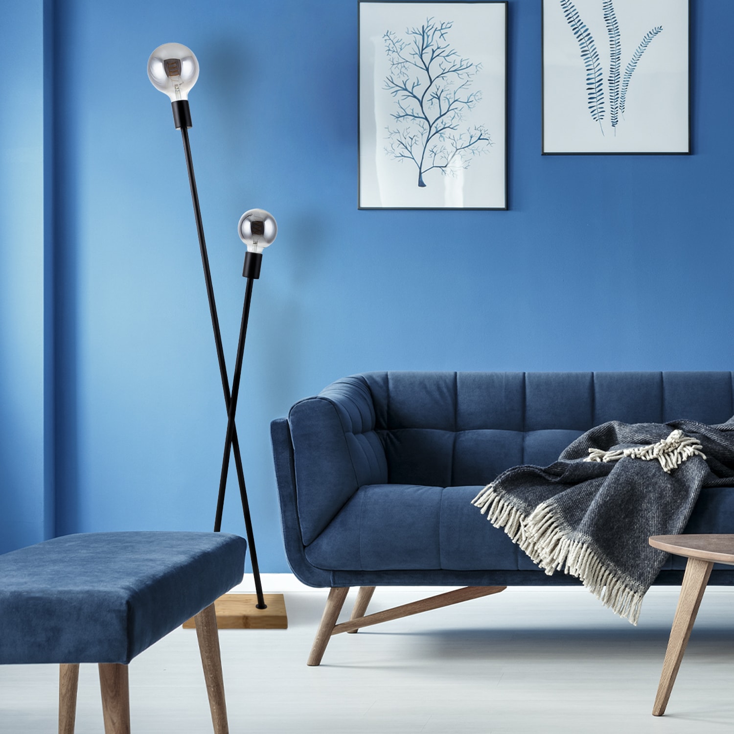 Paco Home Stehlampe »IKS« E27 Stehlampe  LED Lampe Wohnzimmer Vintage Retro Industrial Design E27