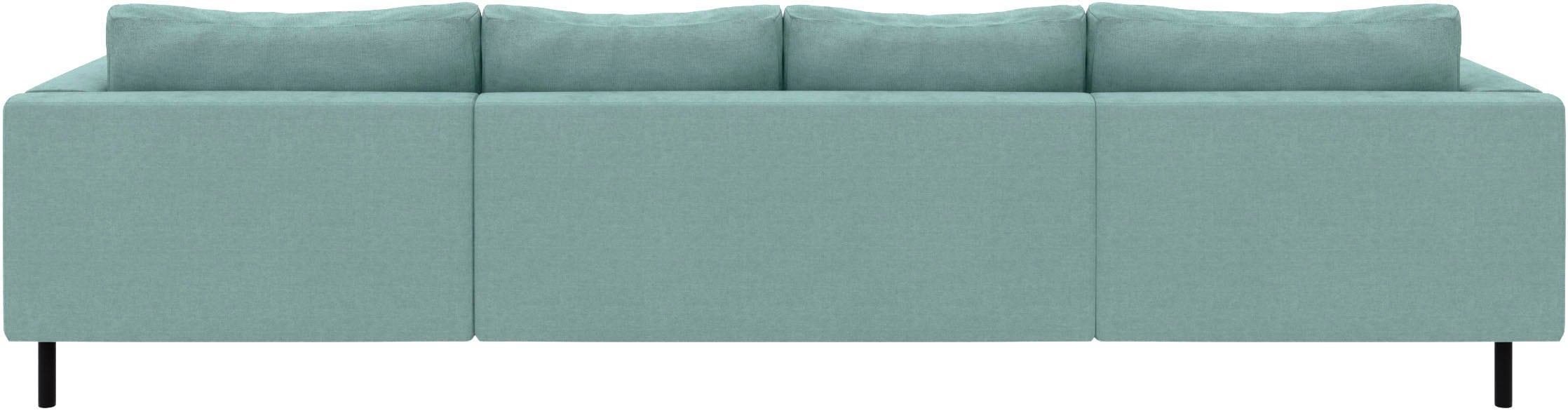 TRENDMANUFAKTUR Wohnlandschaft »Amazing II, wahlw. mit Schlaffunktion & Bettkasten, Fuß schwarz« Sofa in U-Form, in Cord, Struktur LEO o. Struktur LINO, Breite 305 cm