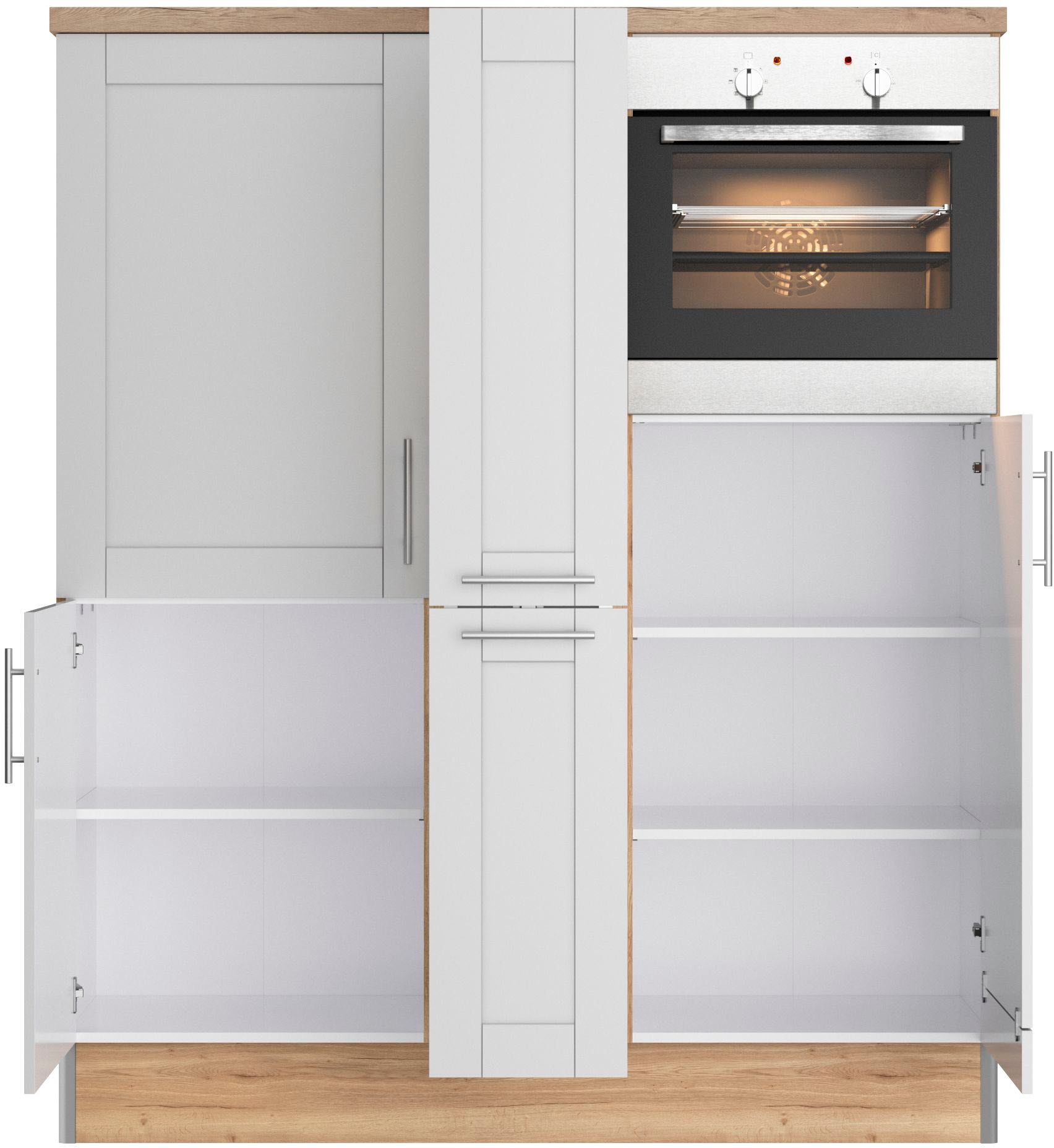 OPTIFIT Küche »Ahus«, 150 cm MDF Raten breit, auf Funktion, bestellen ohne Fronten E-Geräte, Soft Close