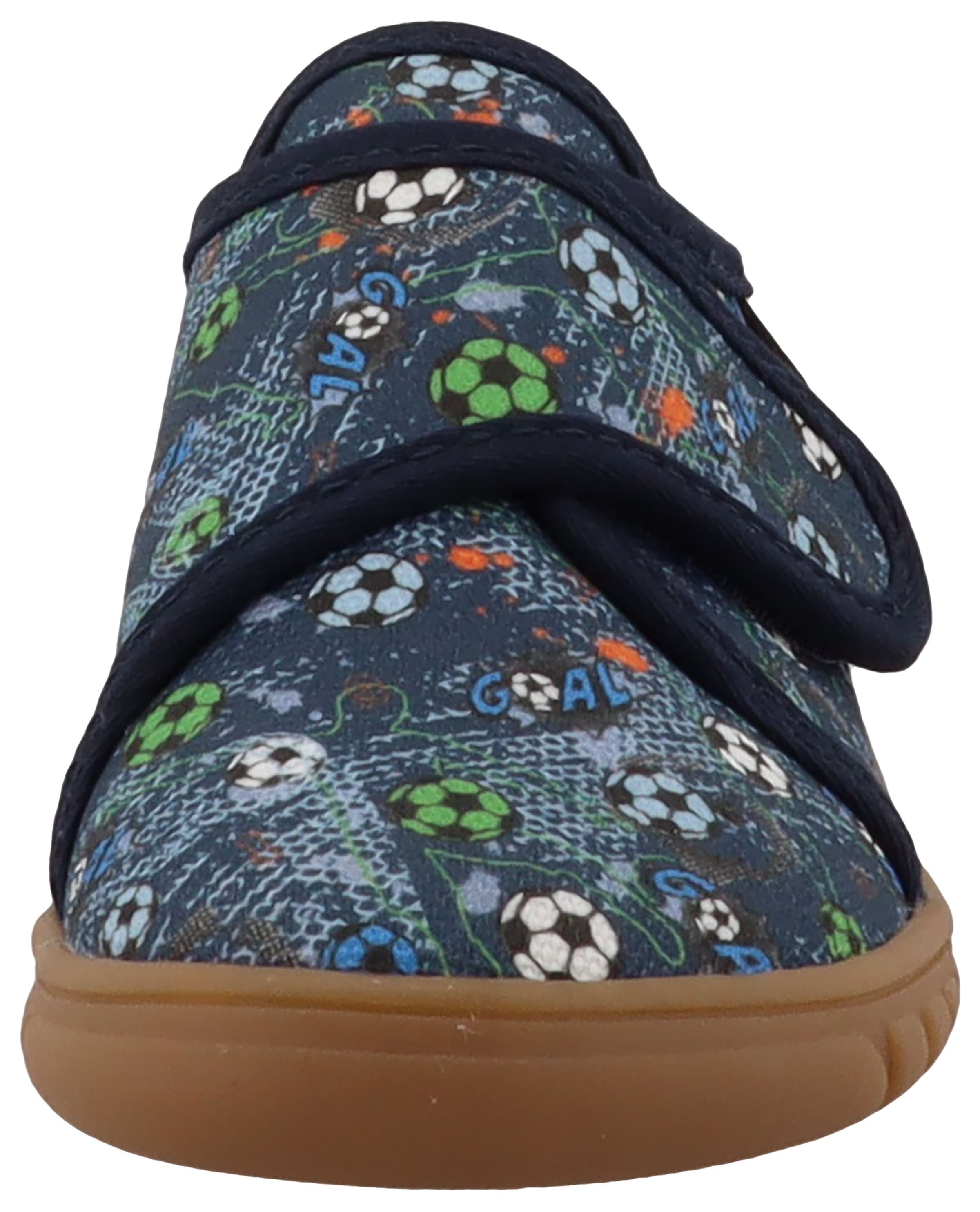 Lurchi Barfußschuh »Bibu 1 Barefoot«  Hauschuh, mit buntem Fußball-Motiv, Größenschablone zum Download