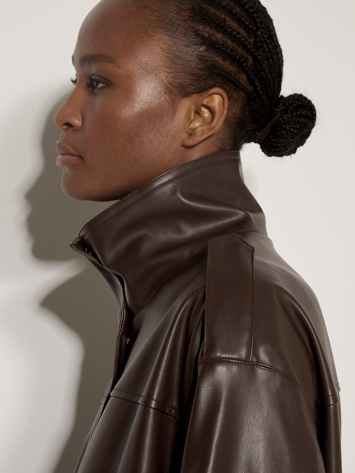 Apricot Bomberjacke »Oversized-Lederimitatjacke« Verdeckter Verschluss