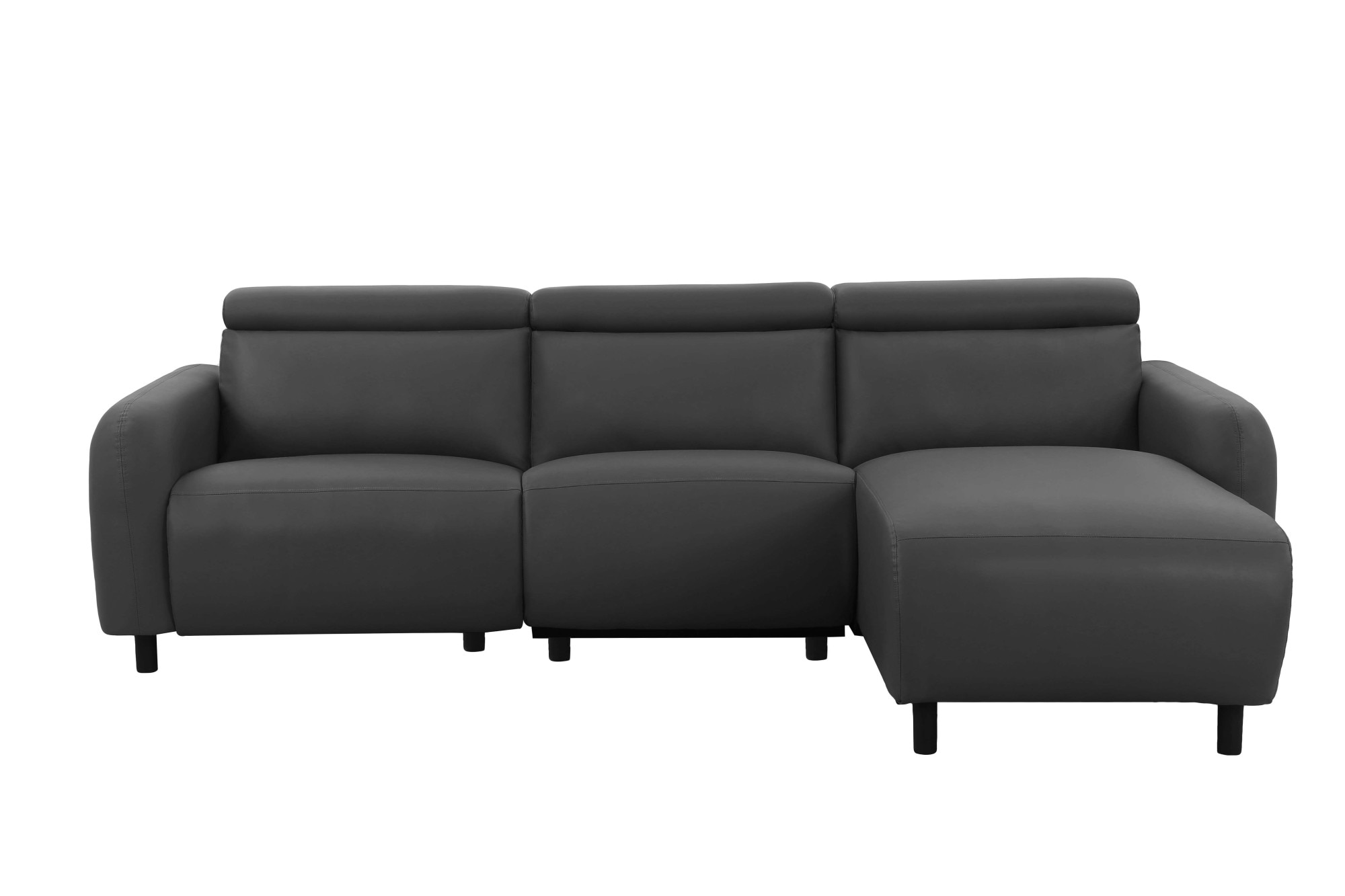 Home affaire Ecksofa »SKAANE Lederoptik, L-Form, 274 cm, manuelle u. elektrische Funktion,«, rundes Design, Kopfteilverstellung, Federkernpolsterung