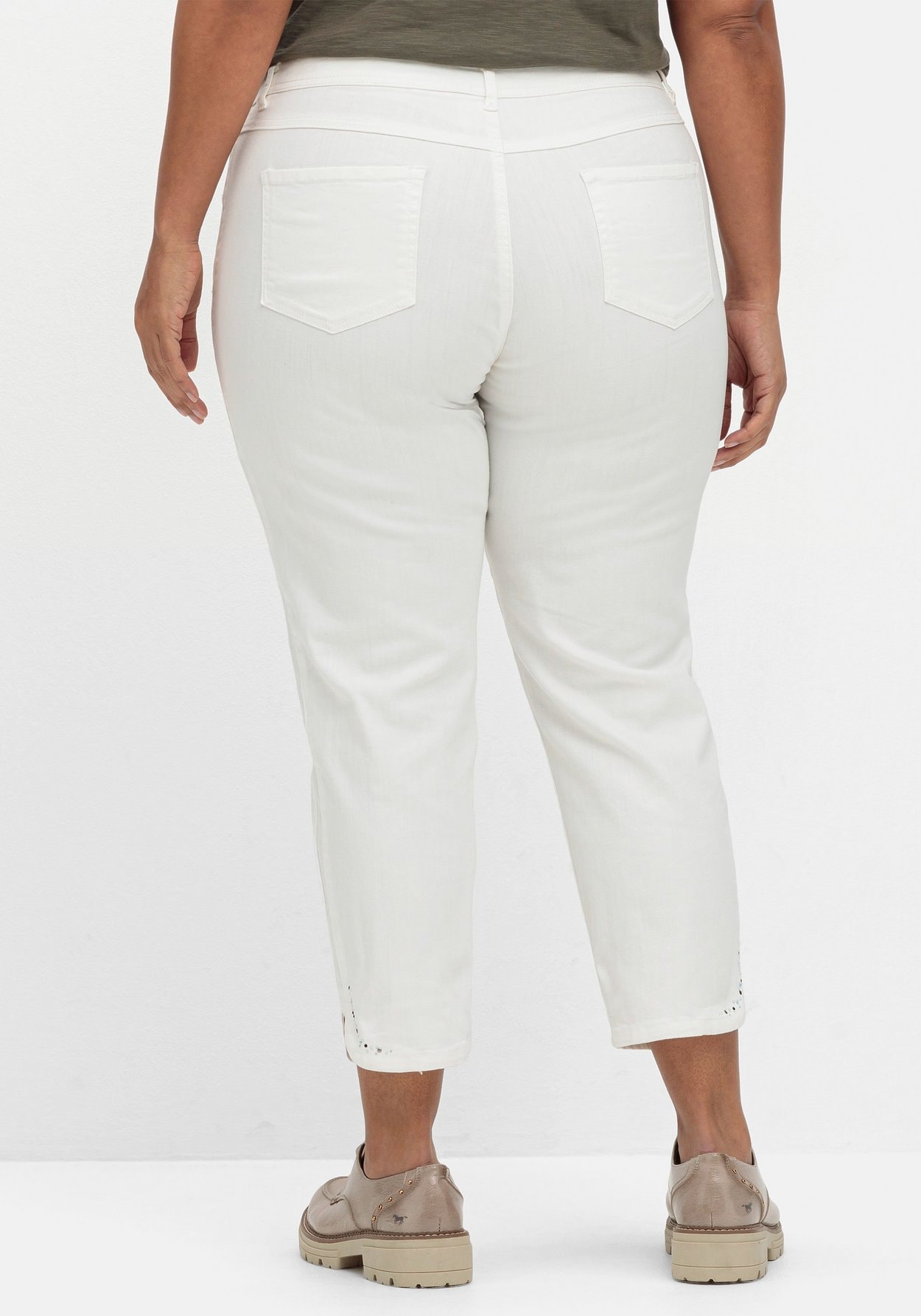 Sheego Stretch-Jeans »Schmale 7/8-Jeans mit Glitzersteinen am Saum«