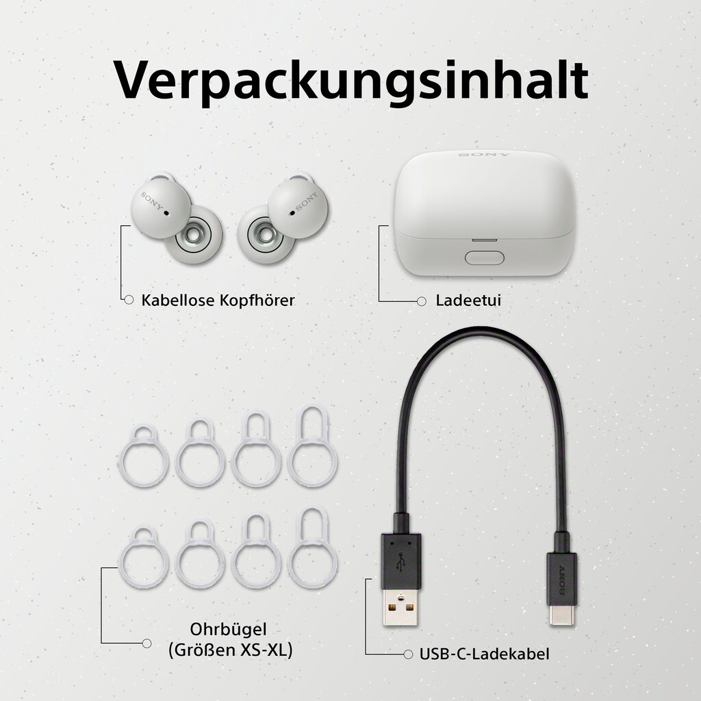 Sony wireless In-Ear-Kopfhörer »LinkBuds«, Bluetooth, Freisprechfunktion-Sprachsteuerung-True Wireless