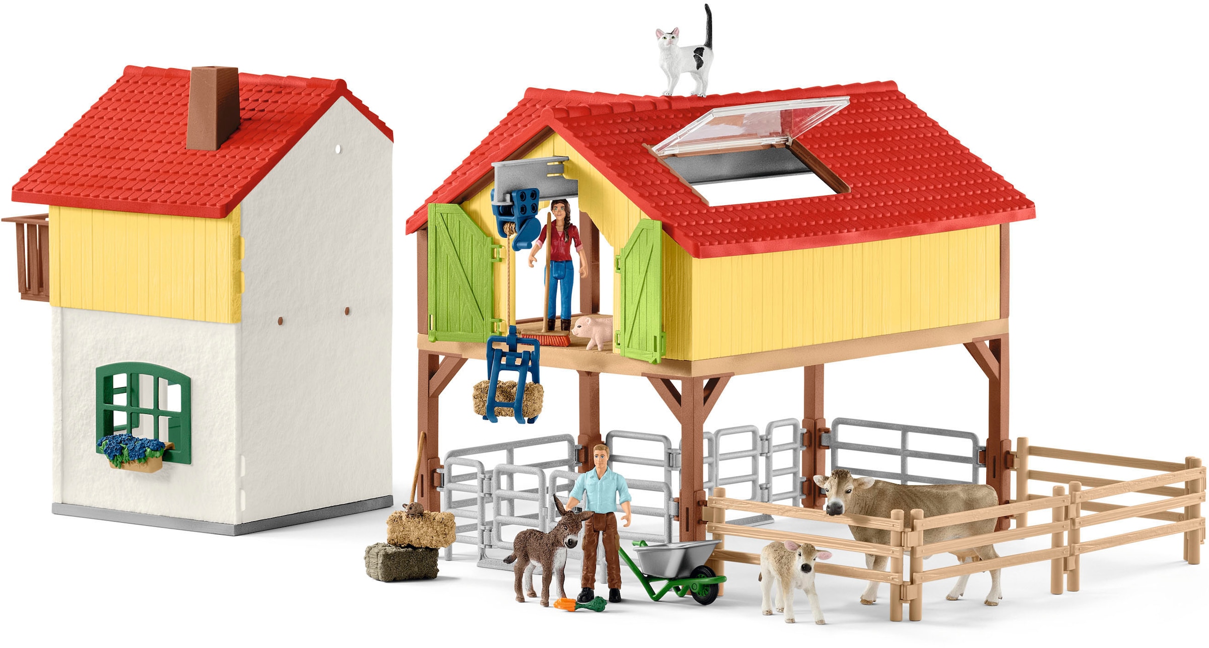 Schleich® Spielwelt »FARM WORLD, Bauernhaus mit Stall und Tieren (42407)«